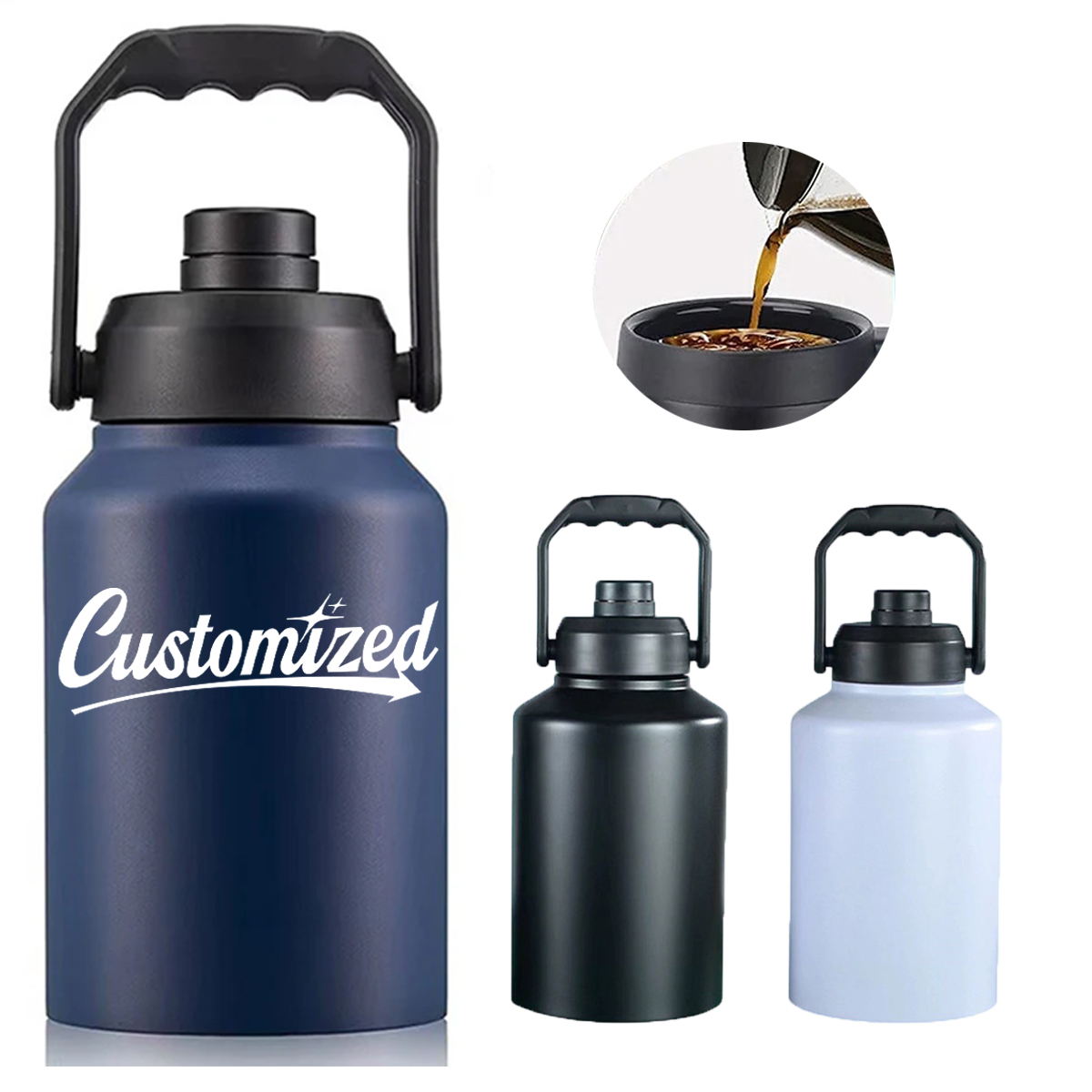 64/127Oz. Large Capacity Insulated Jug with Handle 10