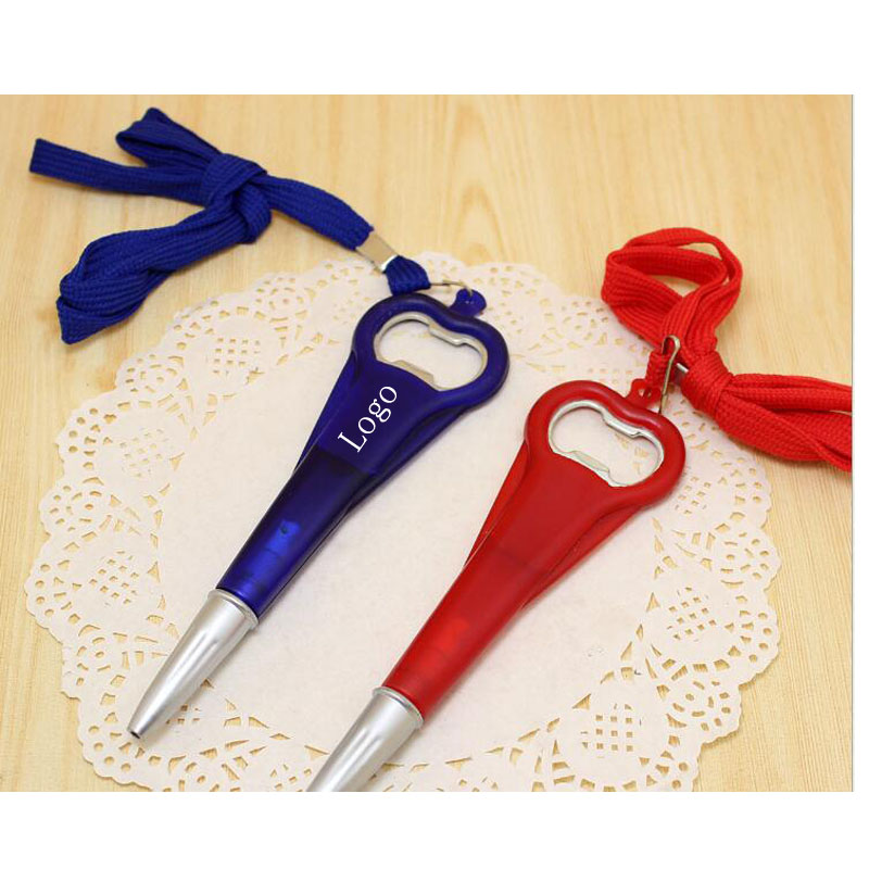Multi-function Ballpoint Pen With Bottle Opener And Lanyard 2