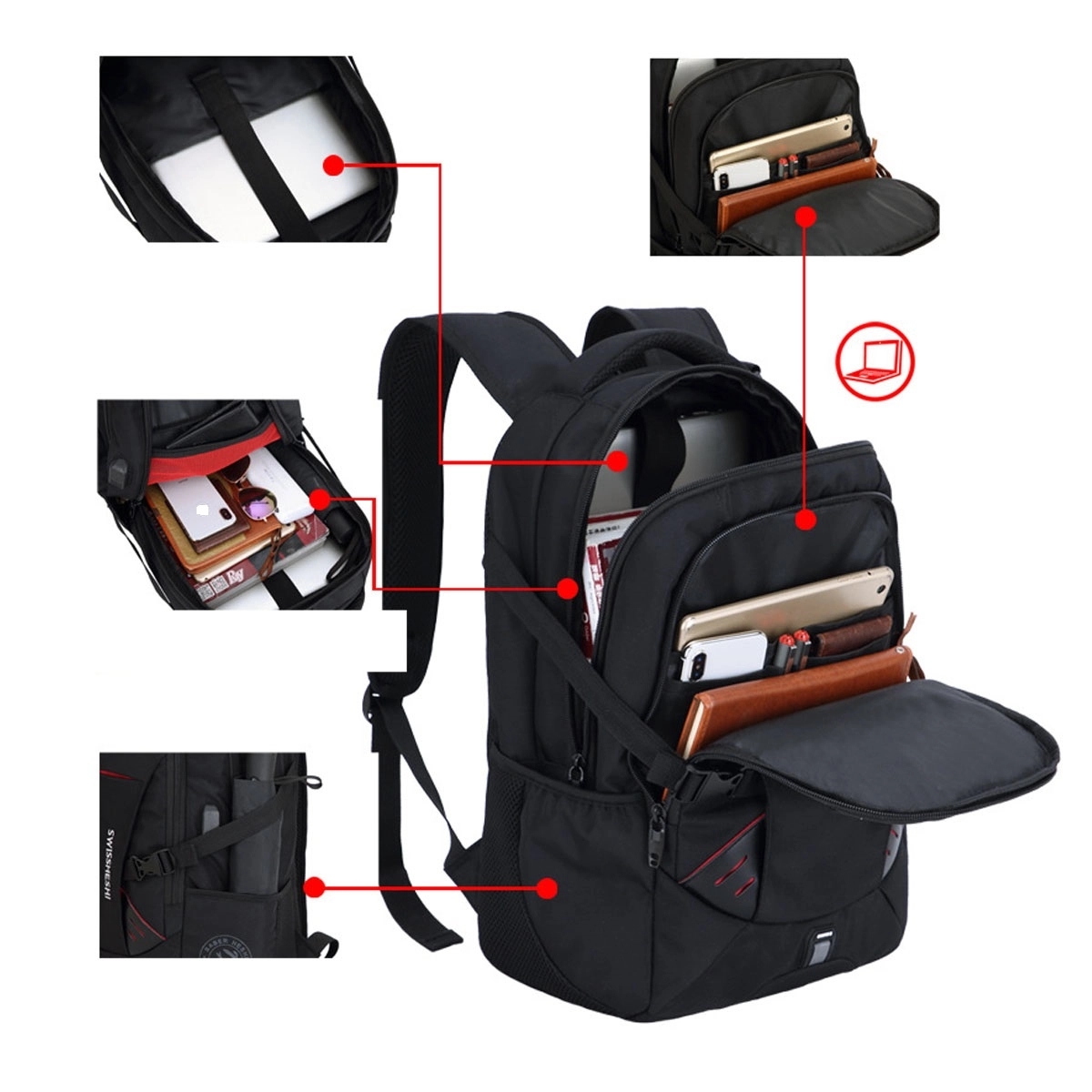 Travel Laptop Backpack Business Anti Theft Slim Durable 3