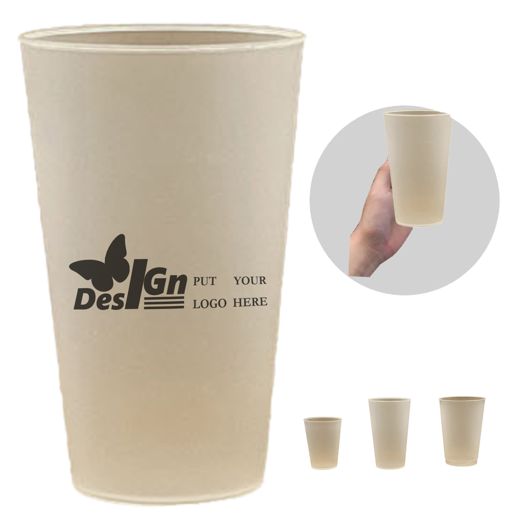 16oz Frosted Plastic Stadium Cup 1
