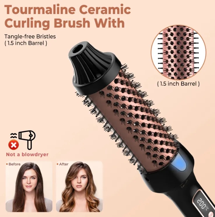 OEM Custom Thermal Hair Brush with Snag Free Bristles & 392F Heat for All Hair Types 5