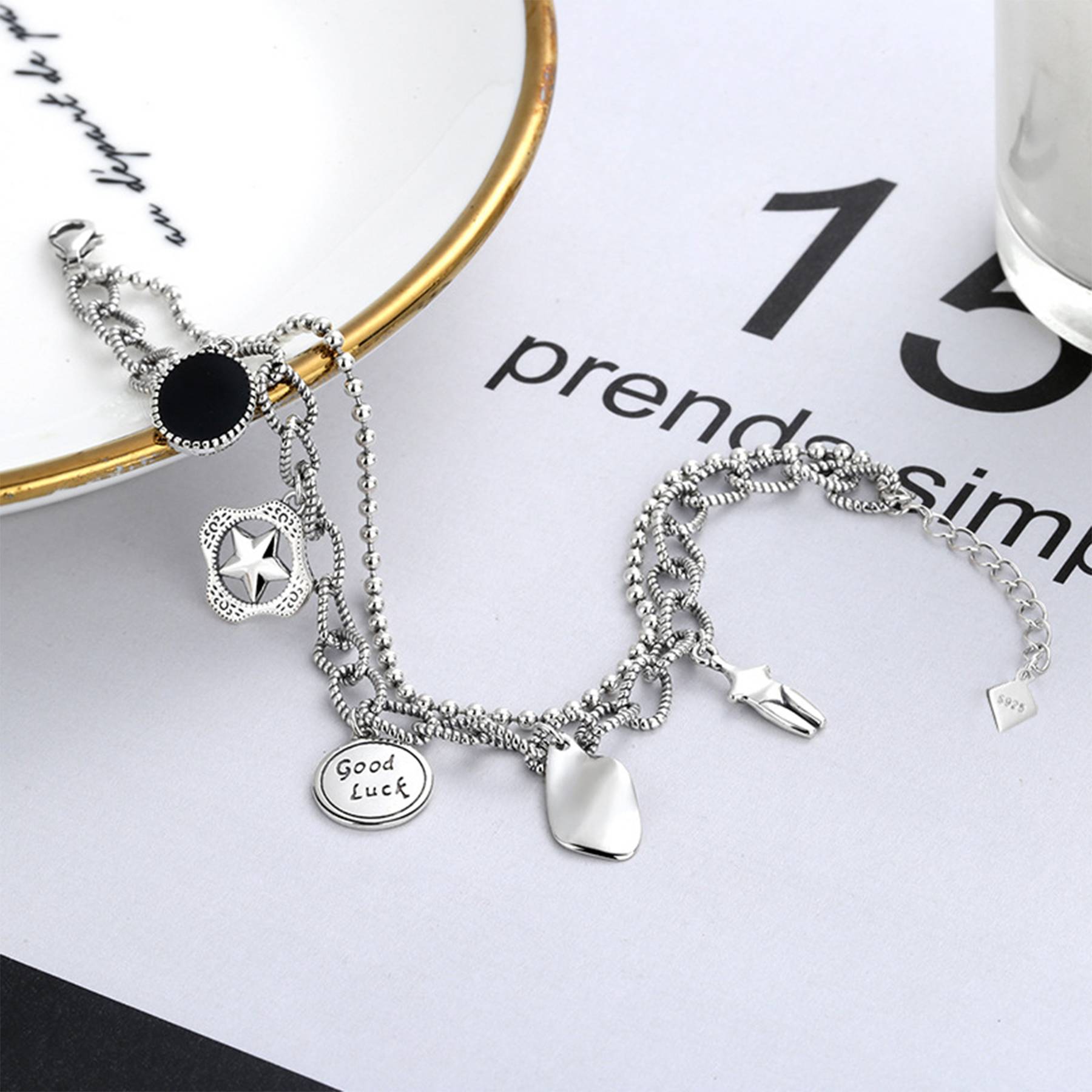 Silver Personality fashion multi-layer lucky bracelet 3