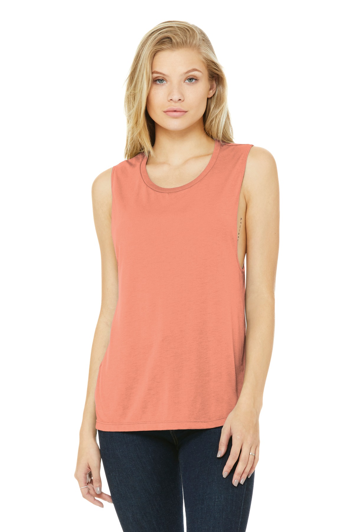 BELLA+CANVAS Women's Flowy Scoop Muscle Tank. BC8803 134
