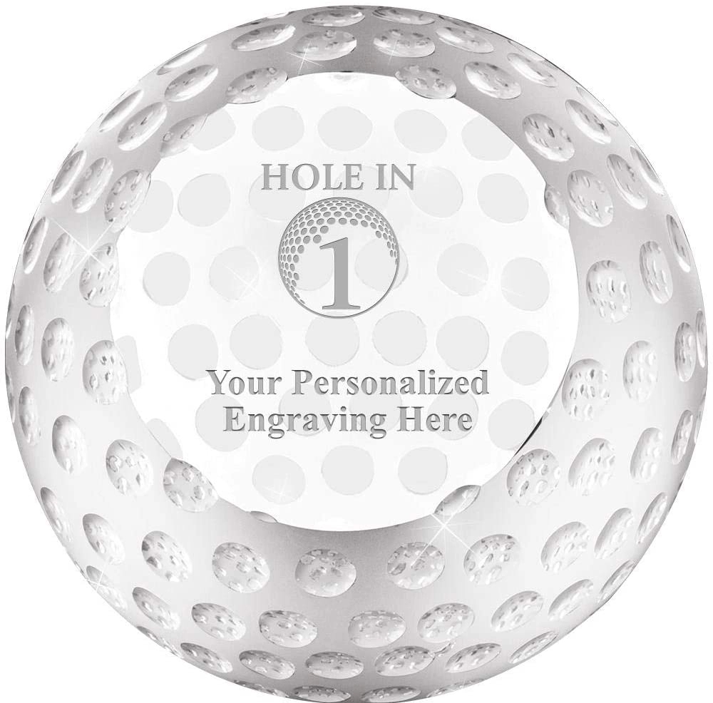 Personalised Crystal Golf Ball Paperweight 3