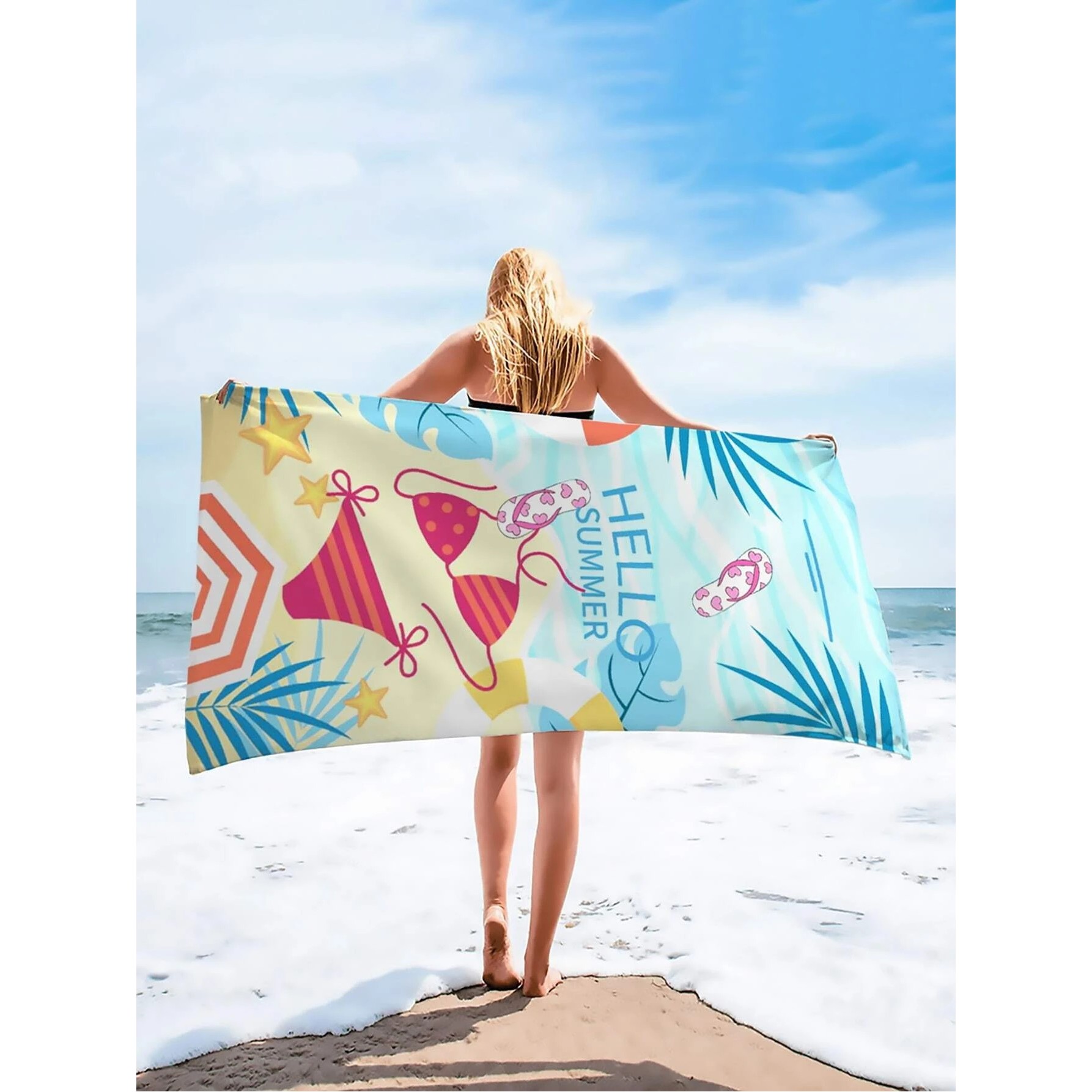 Custom Full Color Microfiber Beach Towel ( 32'' x 70'' ) 5