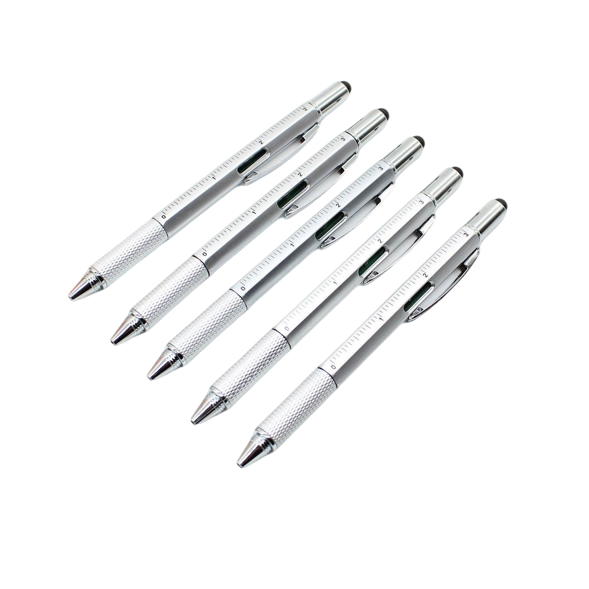 Metal Multifunction Tool Pen With Ruler Screwdriver Level 5.6" 3