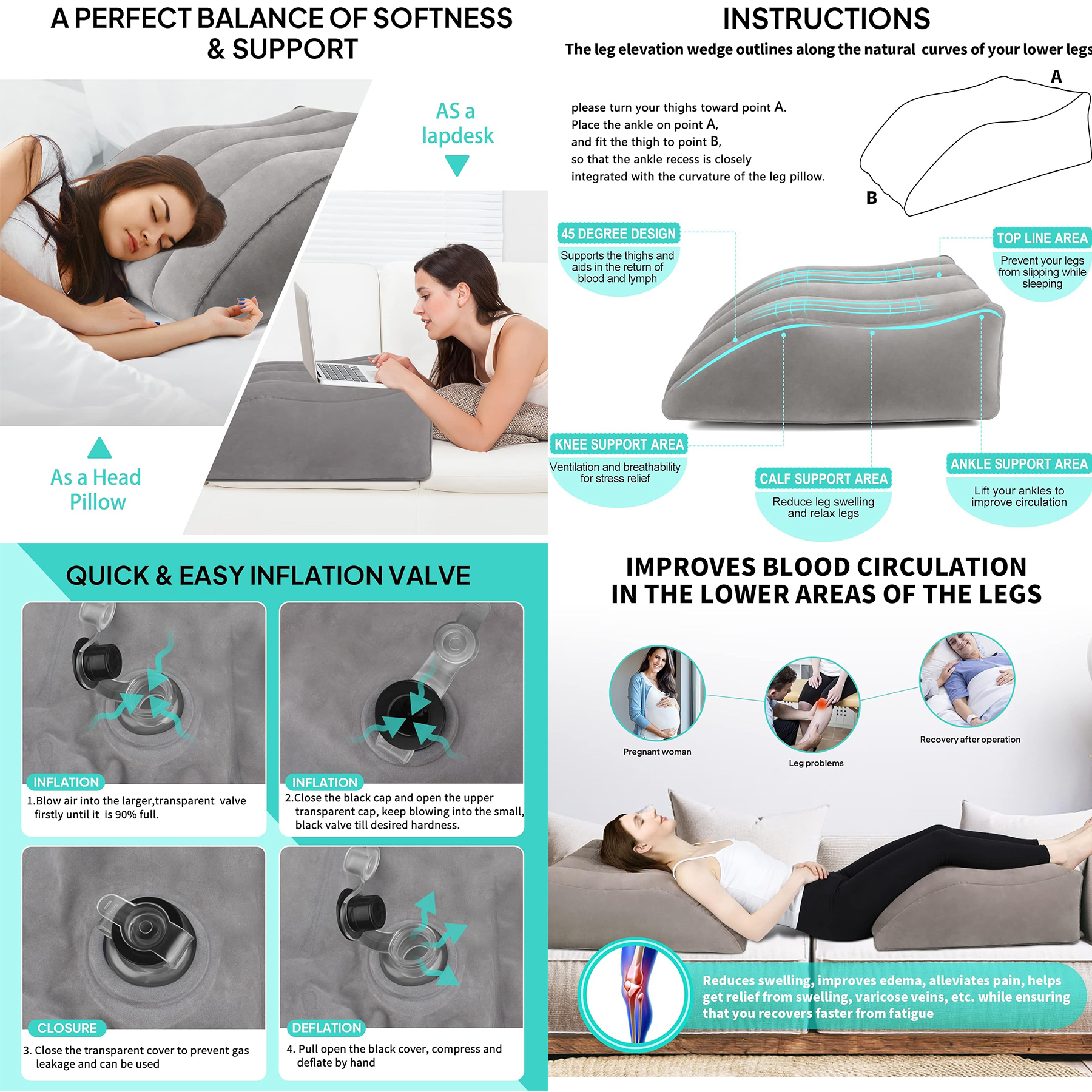 Wedge Elevated Leg Pillow 3