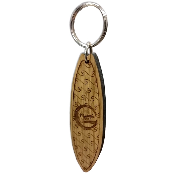 Custom Laser Etched Bamboo Keychain 1
