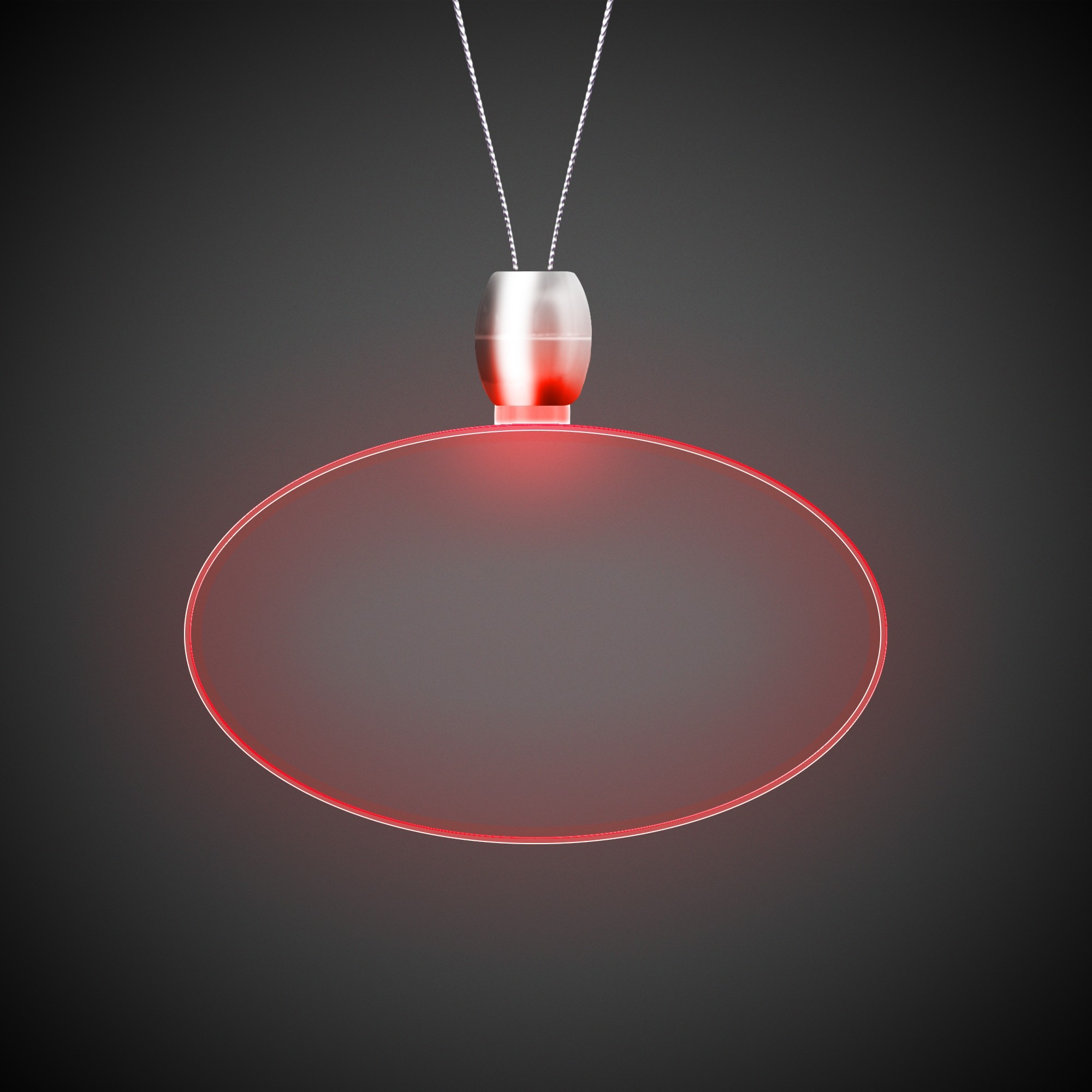 Oval Red Light-Up Acrylic Pendant Necklace