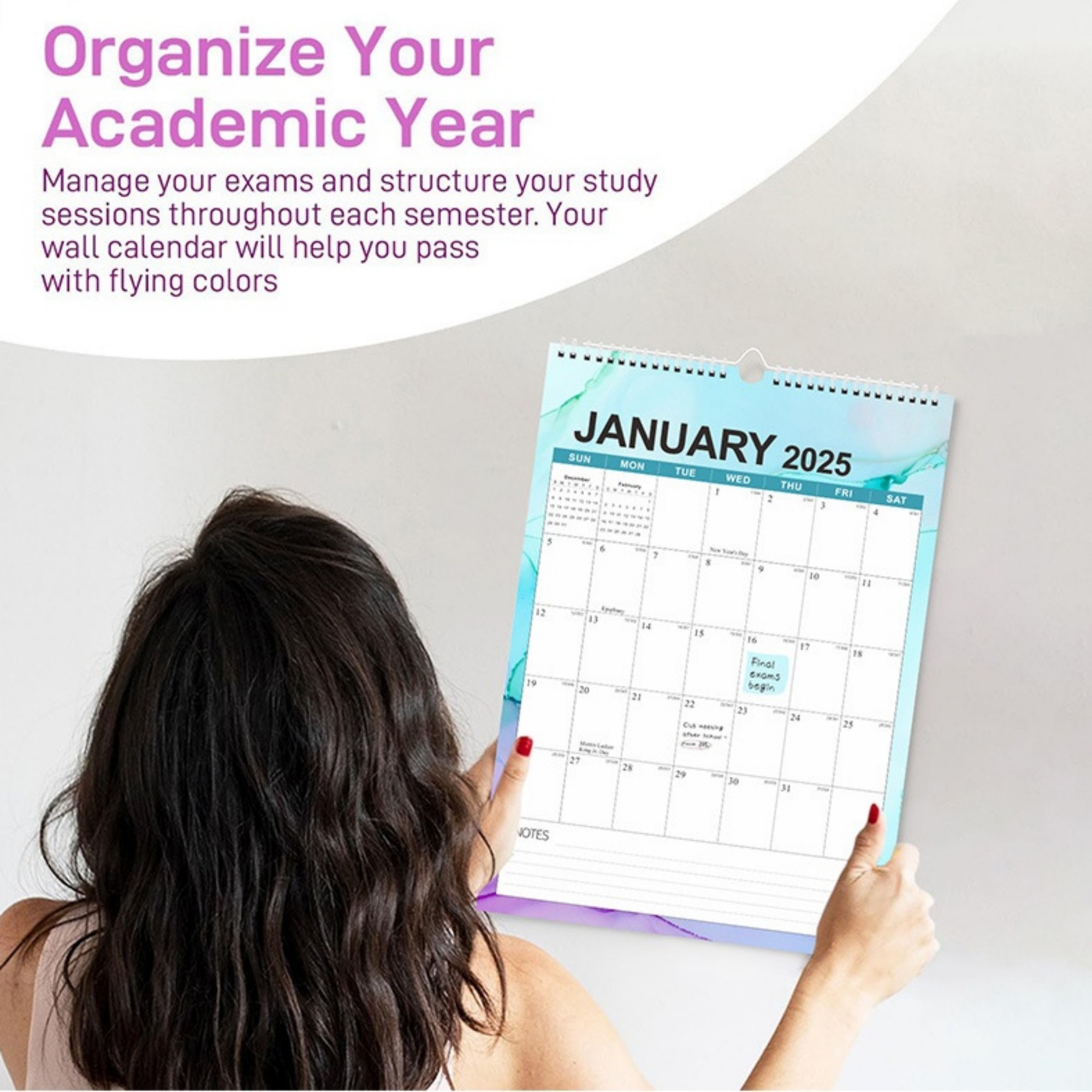 18 Months 17"*12" Dyed Wall Calendar From Jan 2025 To June 2026 3