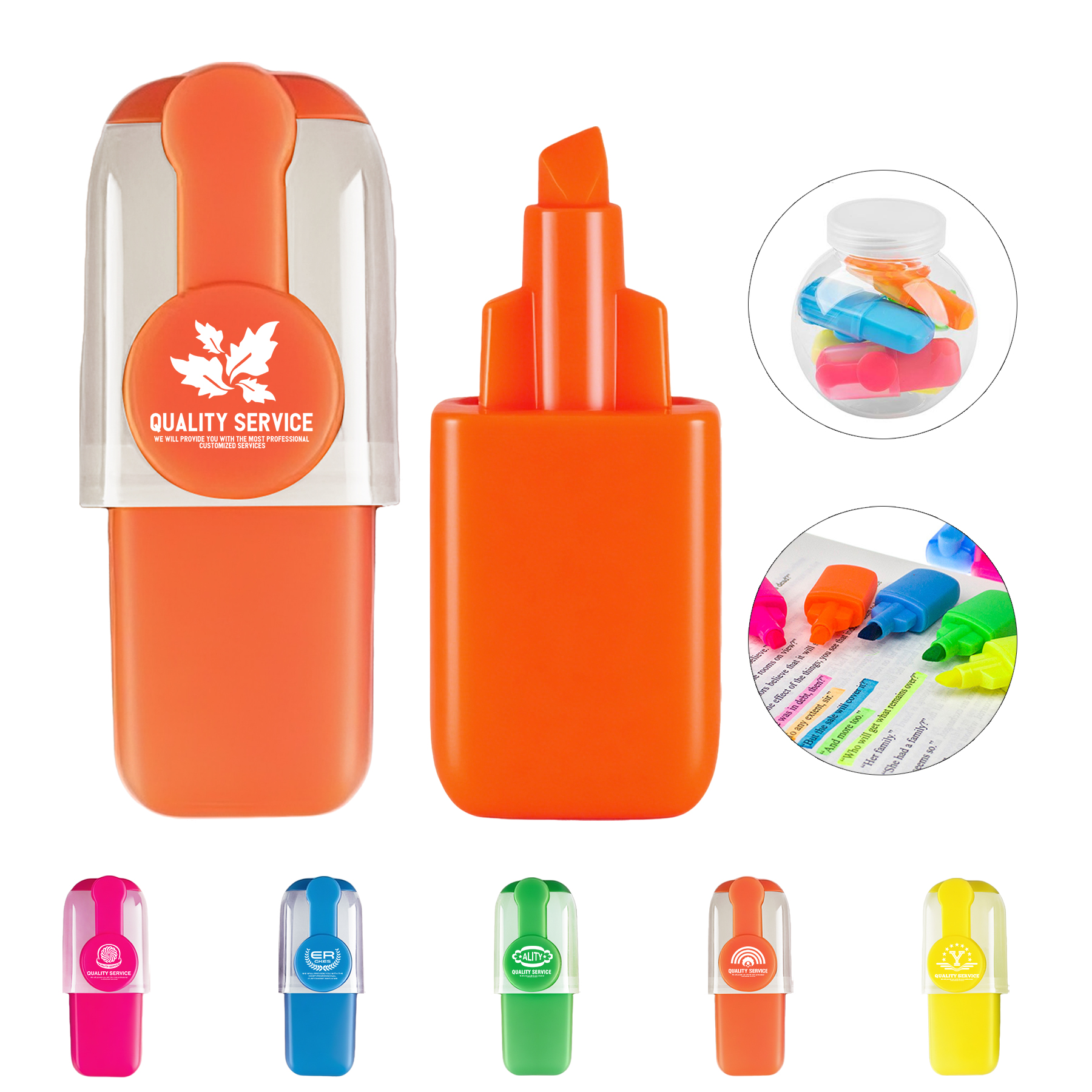 5 Colors Highlighter Sets With Clear Bottle Packaging 1
