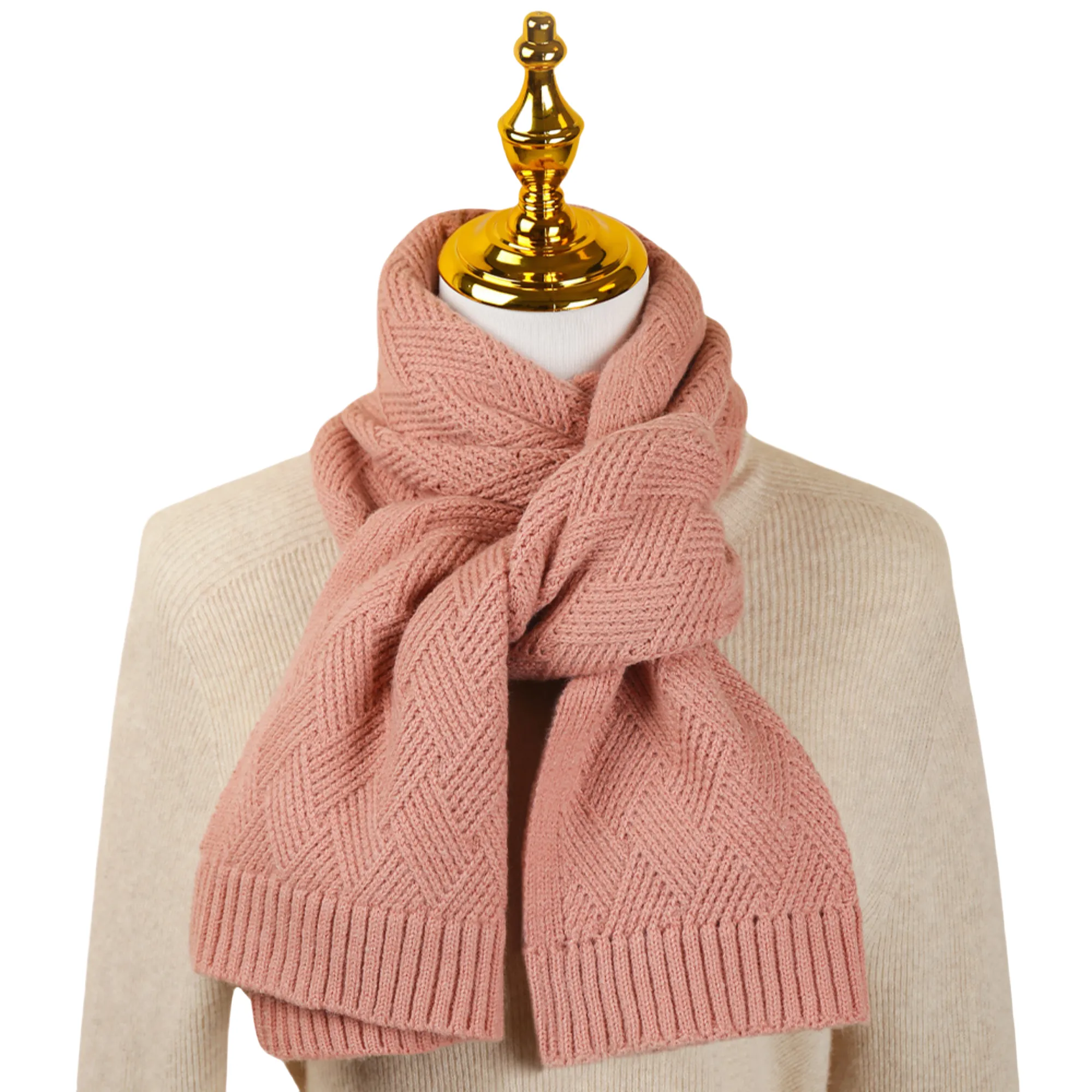 Solid Color Knit Scarf 8