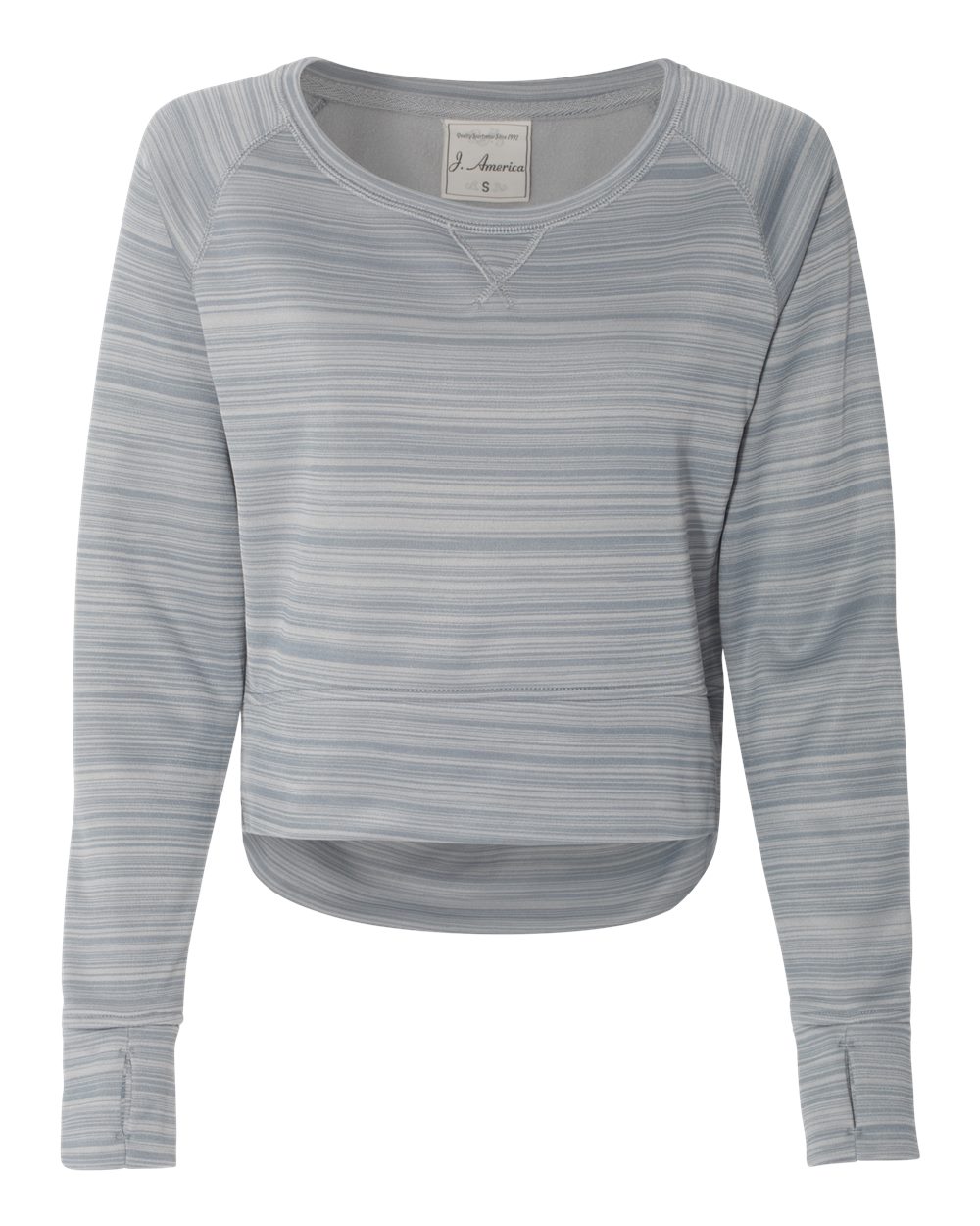 Women's Odyssey Striped Performance Fleece Hi-Low Crewneck Sweatshirt - 8663 9