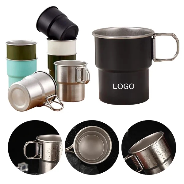 Collapsible Camping Cups - Stackable with Foldable Handle 5