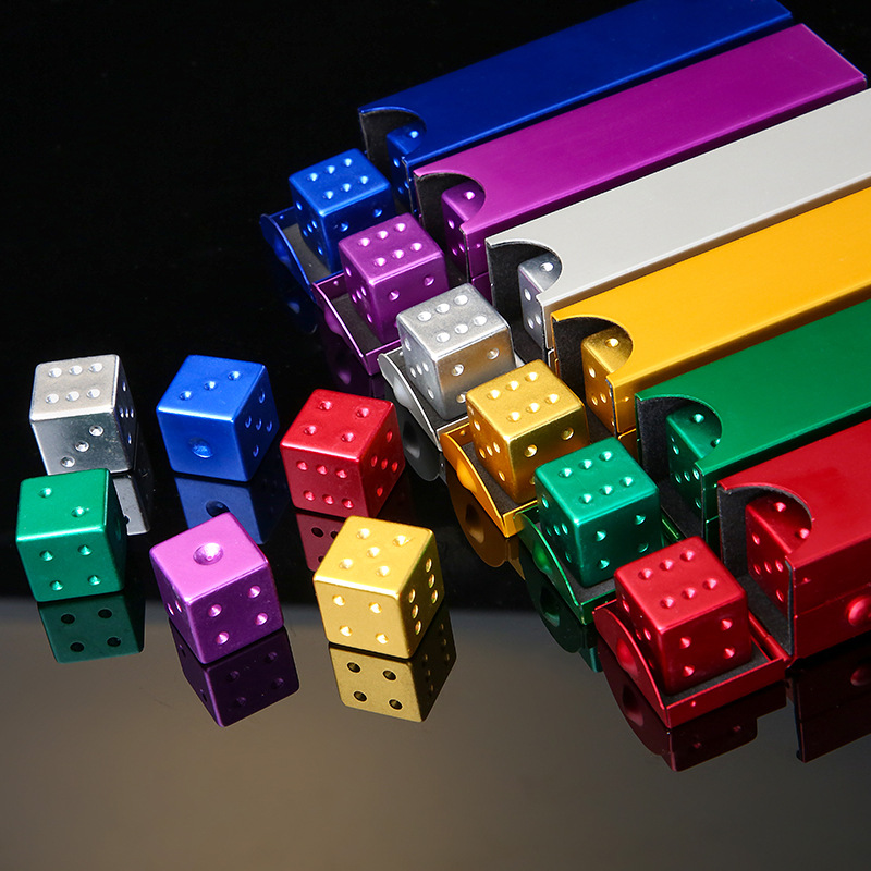 5 Pieces Aluminum Alloy Sharp-Cornered Dice Set 2