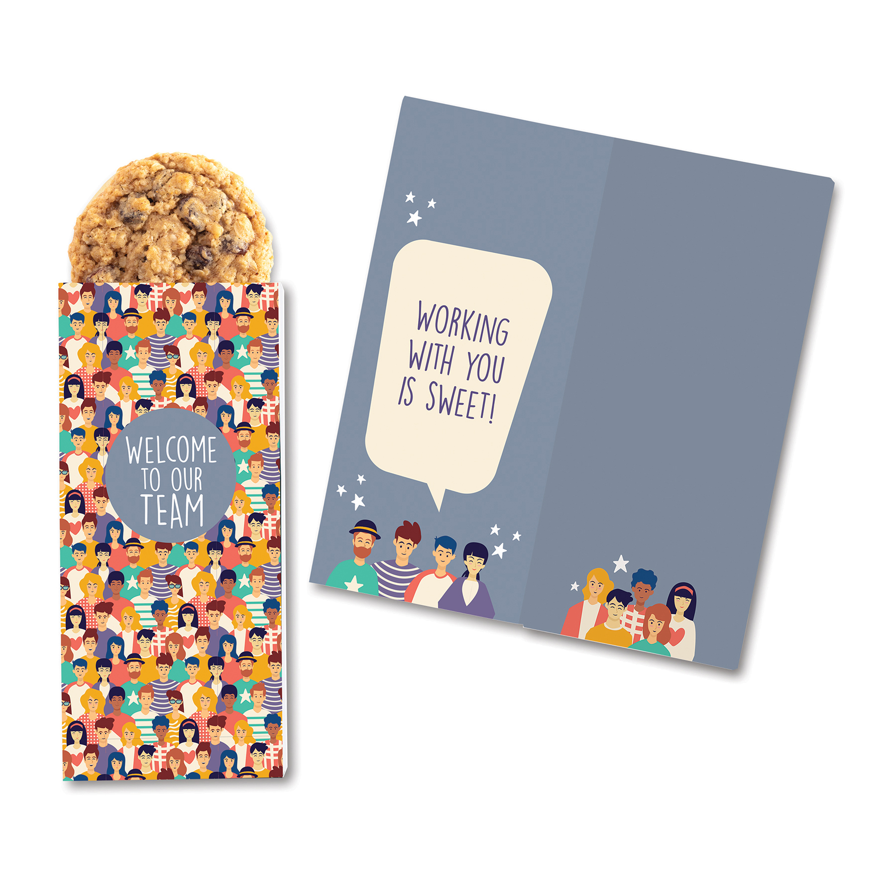 One Color Foil-Stamped Stock Welcome Sweeter Cards with Oatmeal Raisin Cookies 2