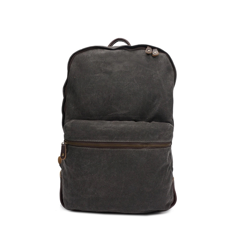 Zippered Pocket Leather Backpack 1