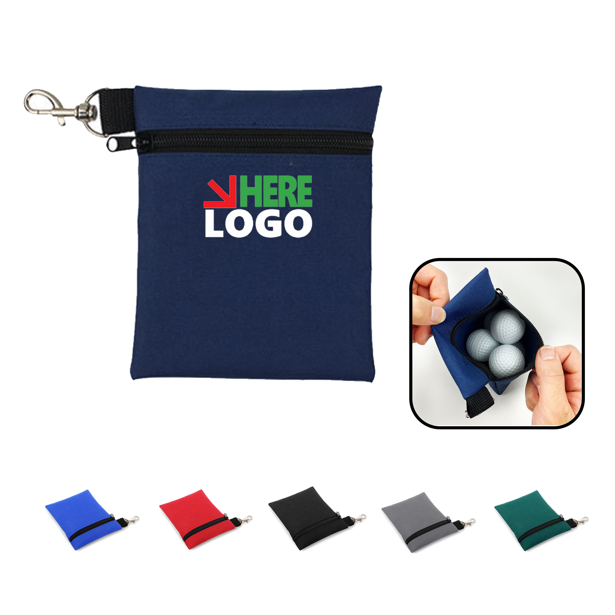 Golf Ball Bag With Carabiner 2