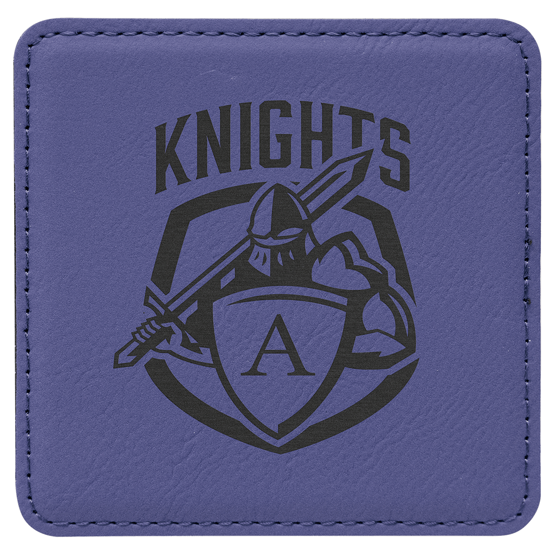 4" x 4" Square Purple Leatherette Coaster 2