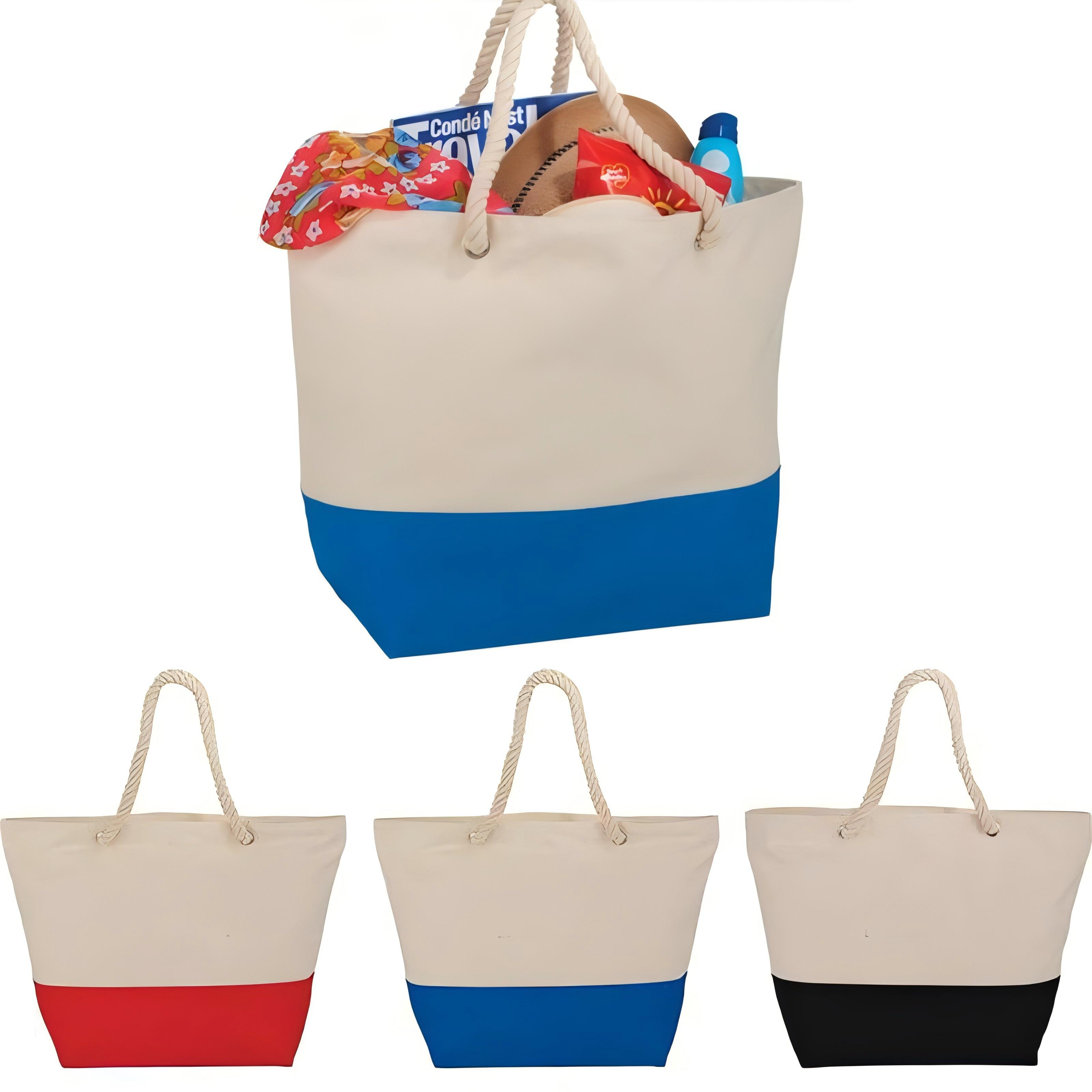 Canvas tote bag beach bag, custom tote bag with logo imprint 3