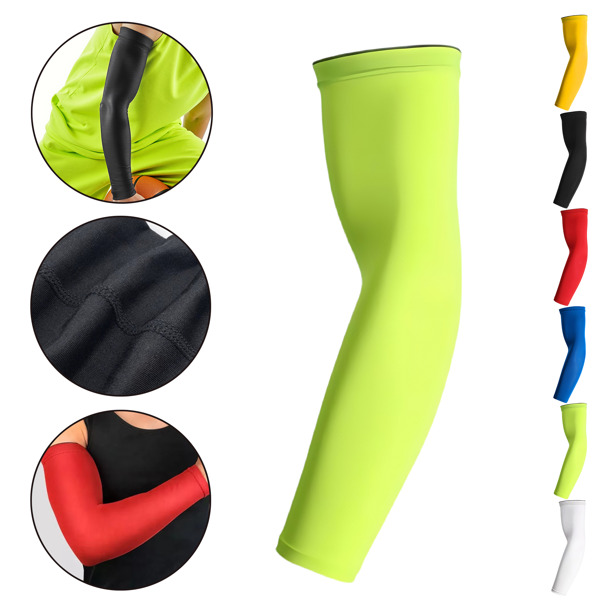 Single Sports Arm Sleeve Sun Protection Long Elbow Guard Non-Slip Summer Cooling Breathable Stretchy 5