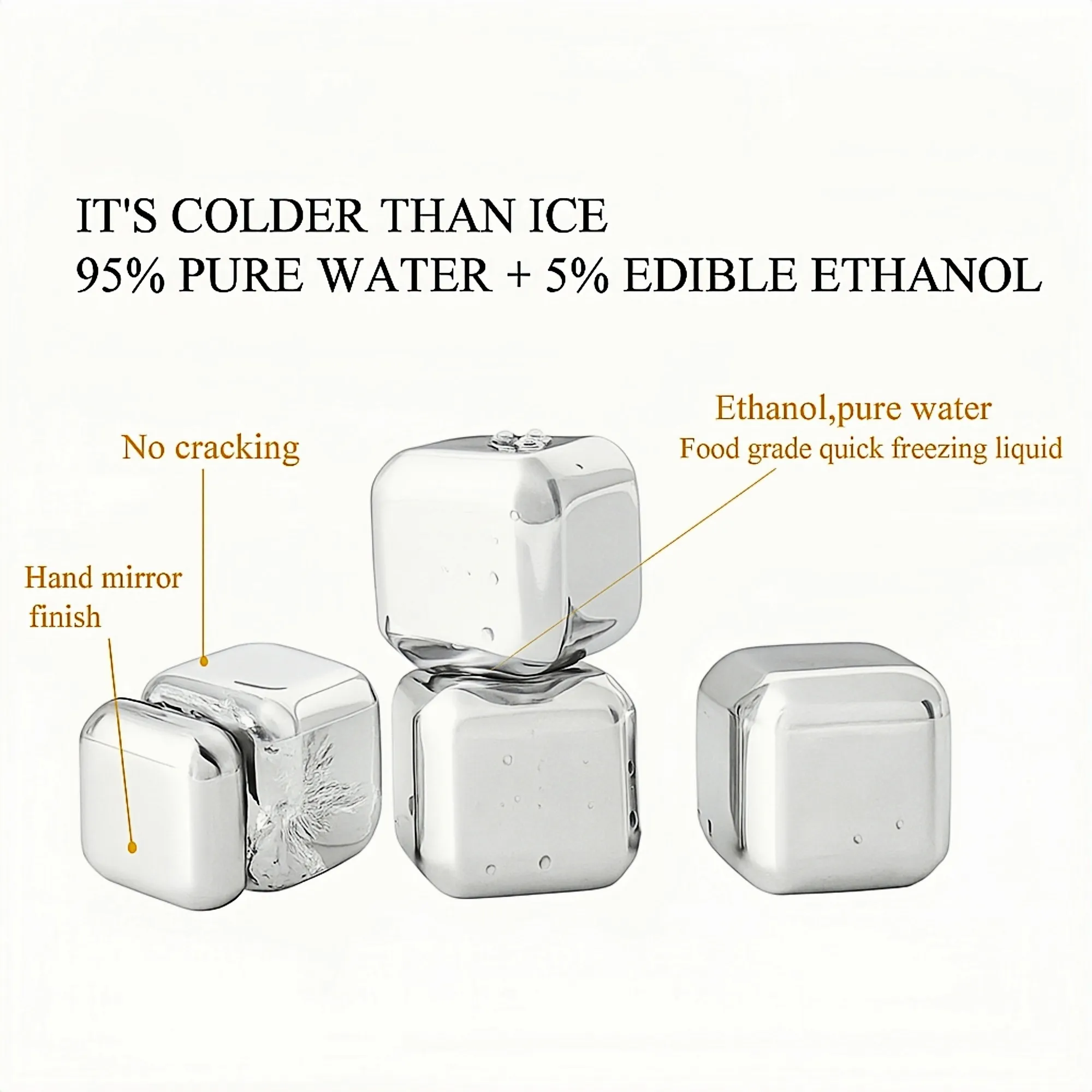 Stainless Steel Ice Cubes Reusable 3