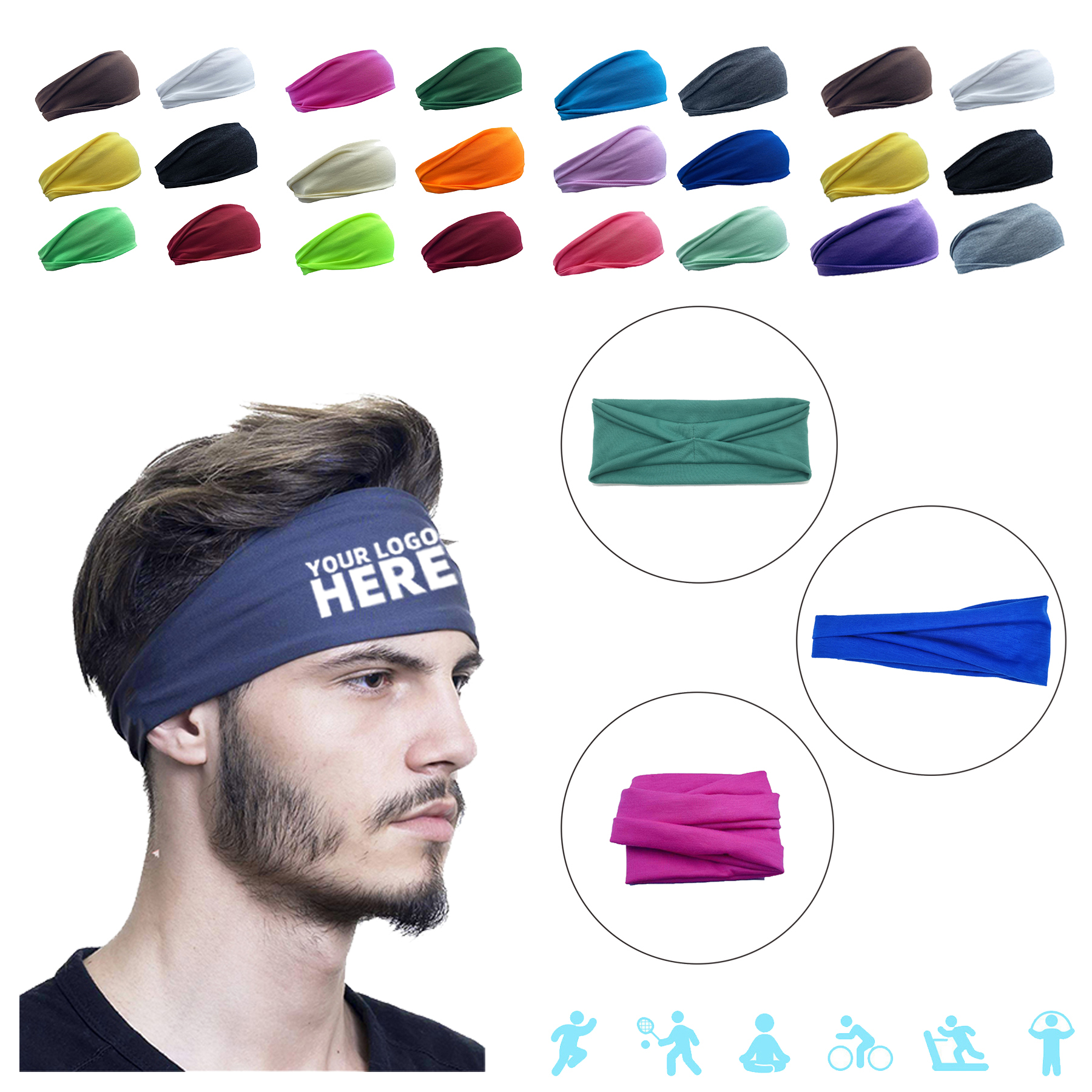 Elastic Sweat Absorbing Gym Headband 2