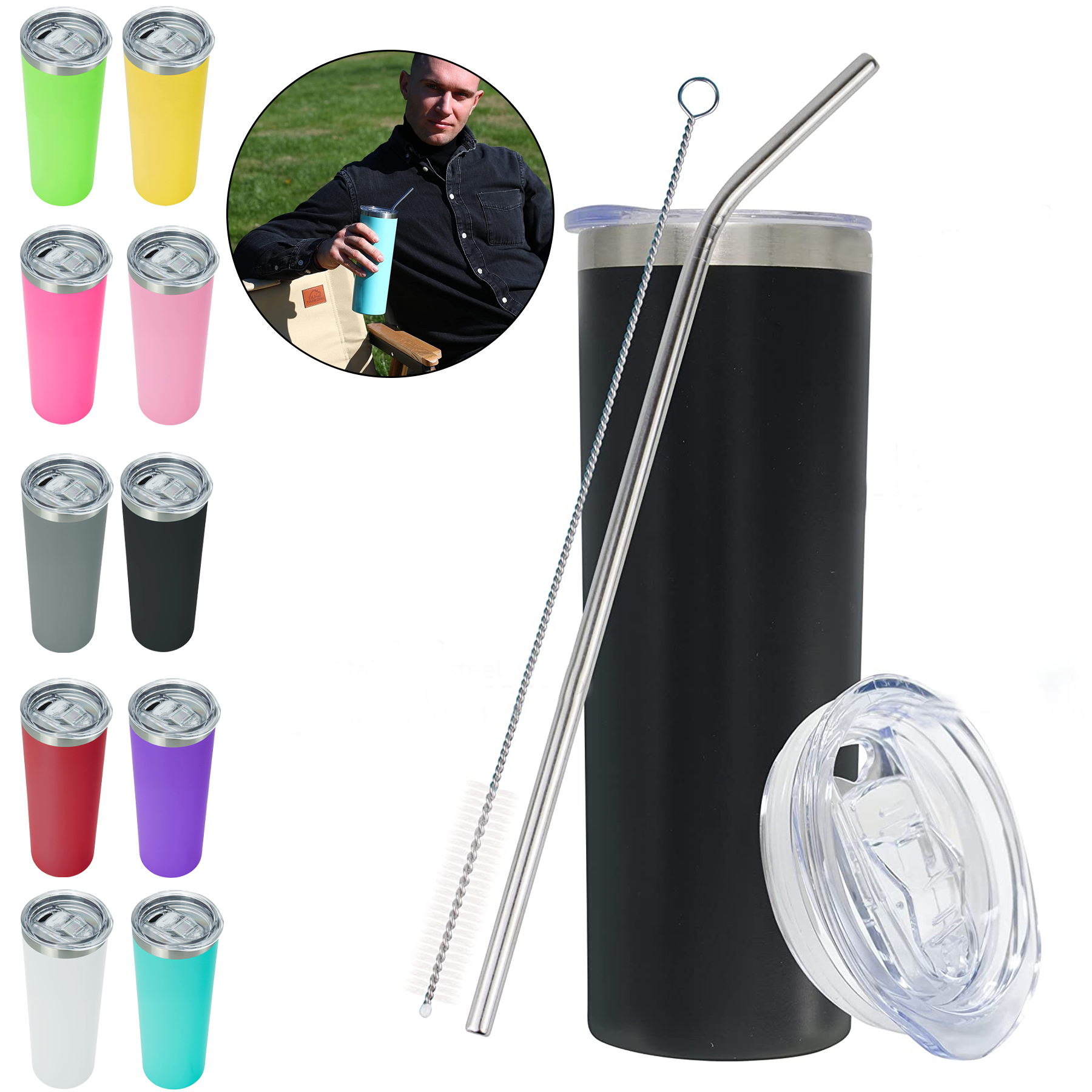 Double Wall Coffee Cup Travel Mug-20oz 2