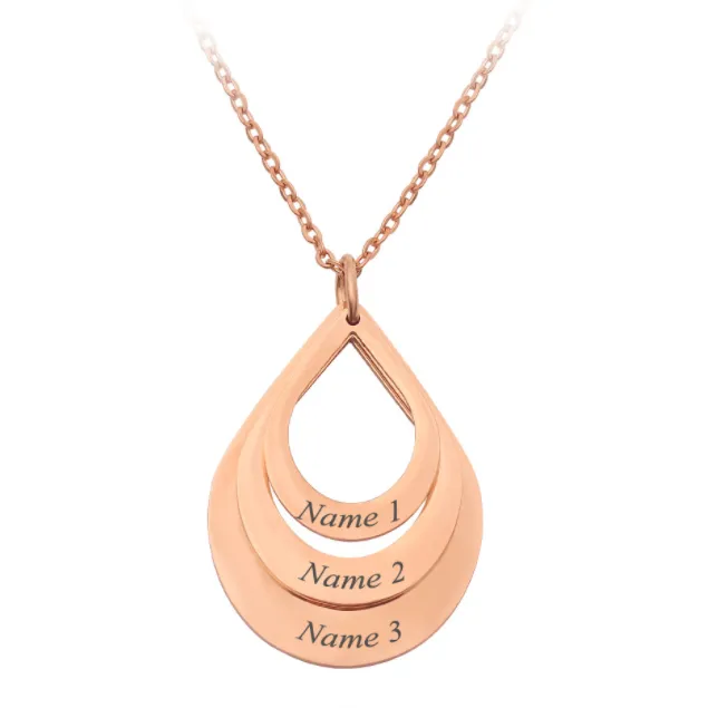 Titanium steel Custom Water Drop Pendant Necklace 6