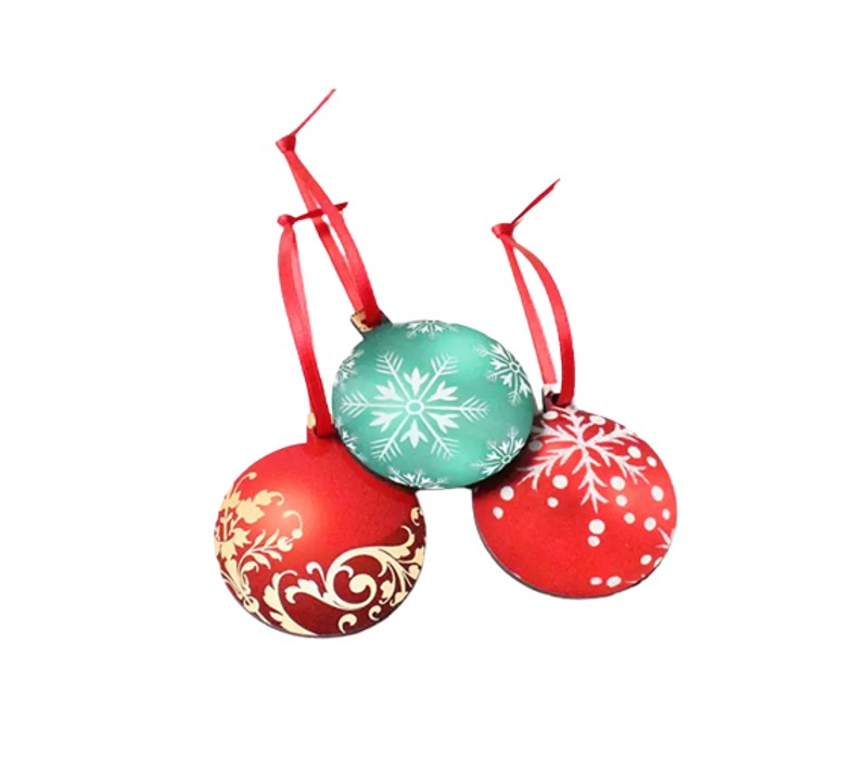 Small Round MDF Christmas Ornament 2
