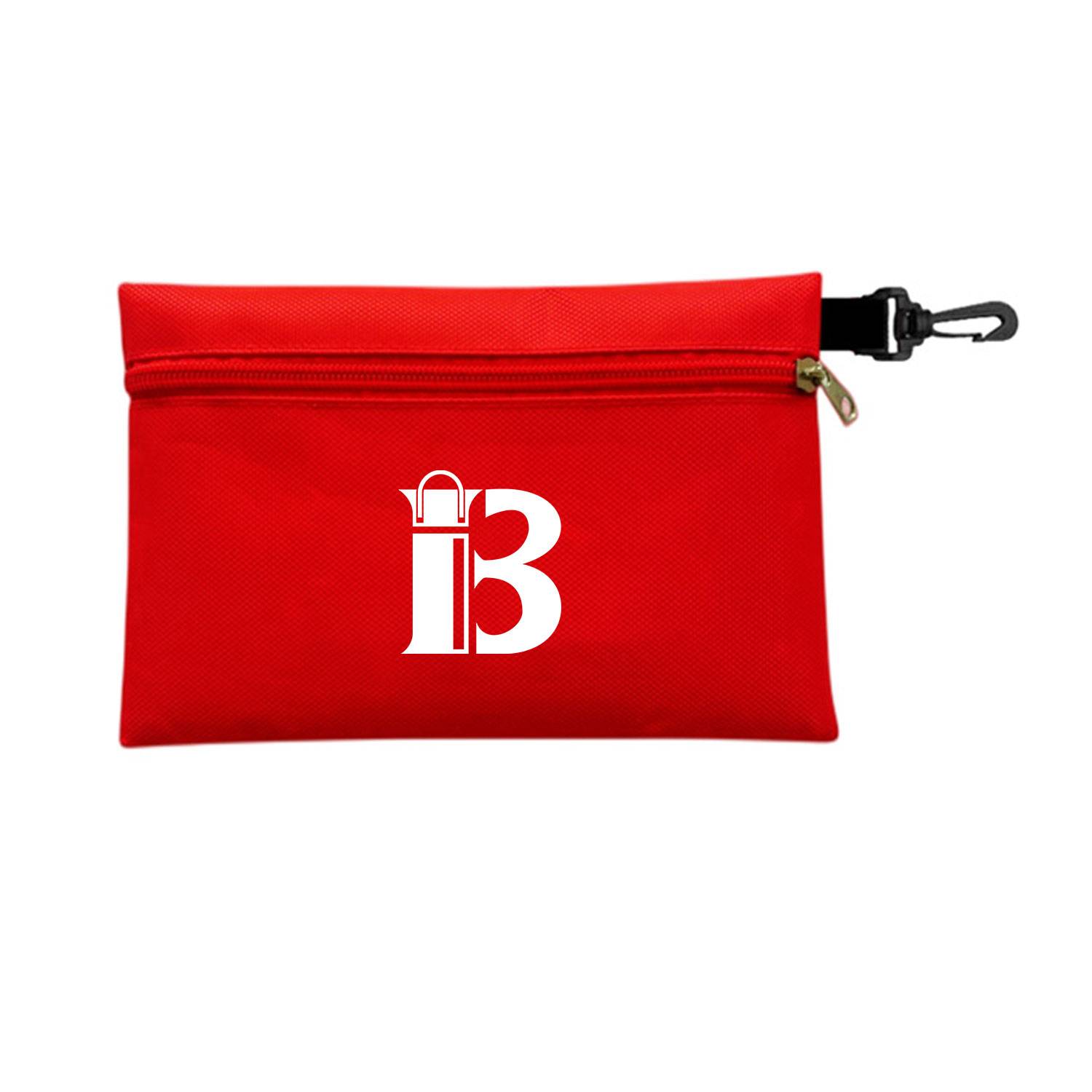Large Zipper Storage Pouch w/ Plastic Hook