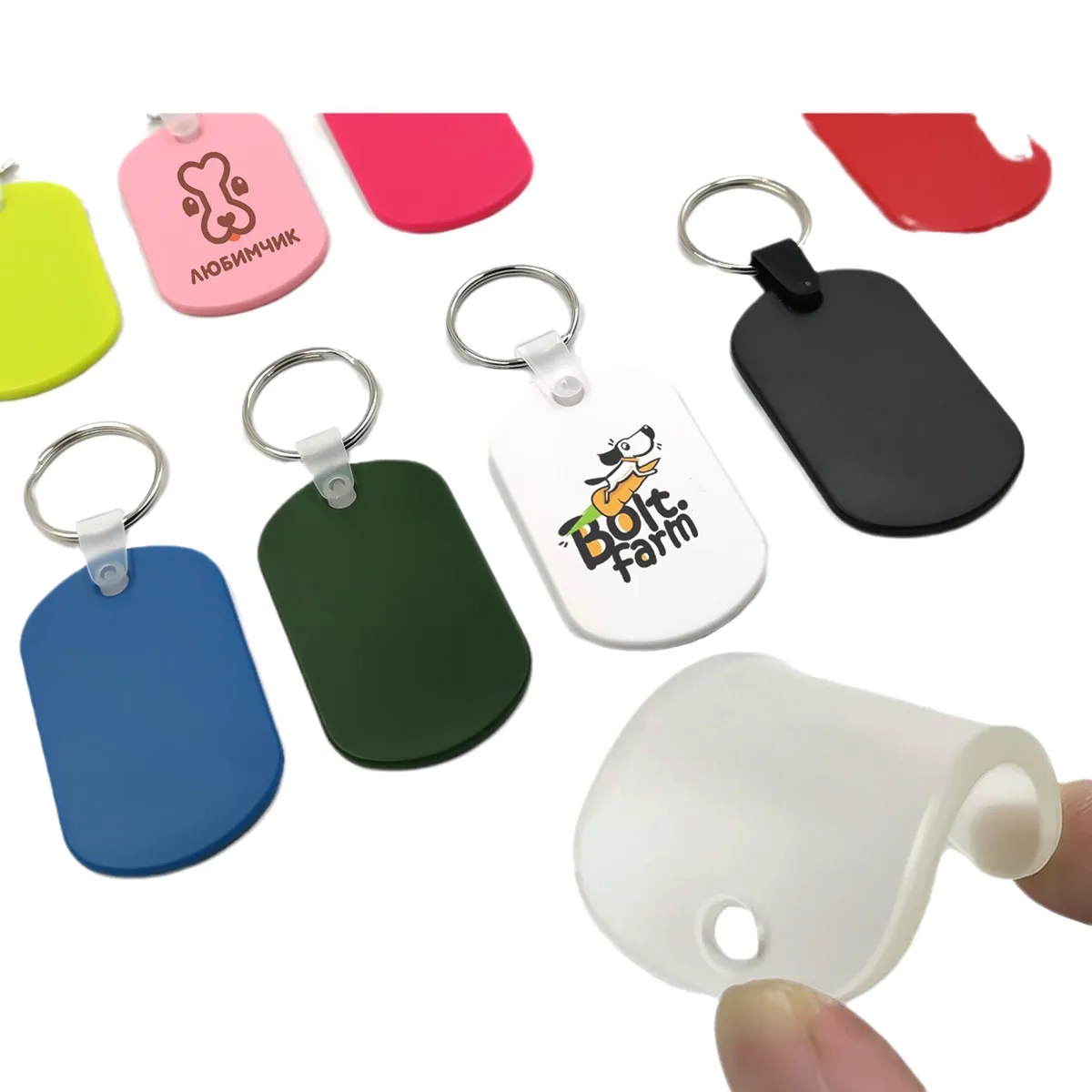 Soft PVC Custom Bulk Keychain Personalized Mini Pet Tag 2