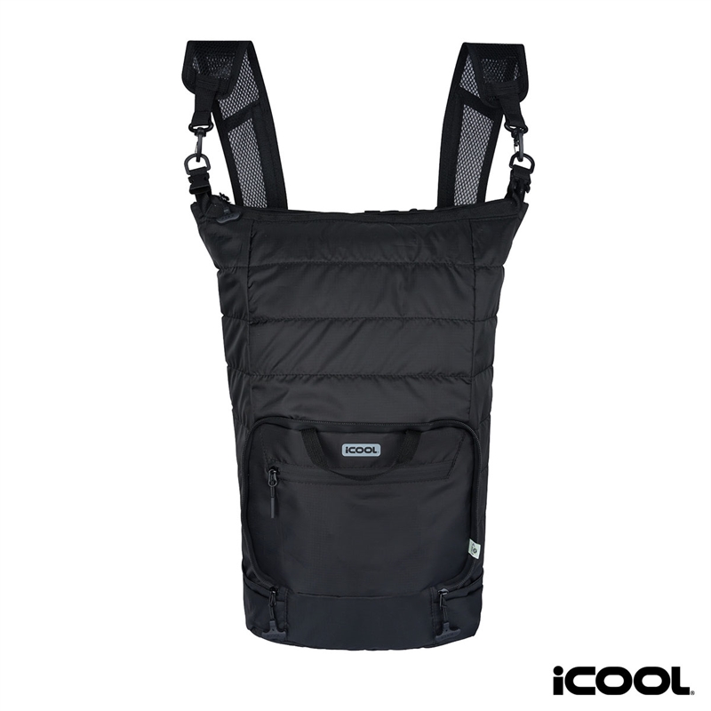 iCOOL® Rockvale Repreve® Packable Puffer 24-Can Backpack Cooler 15