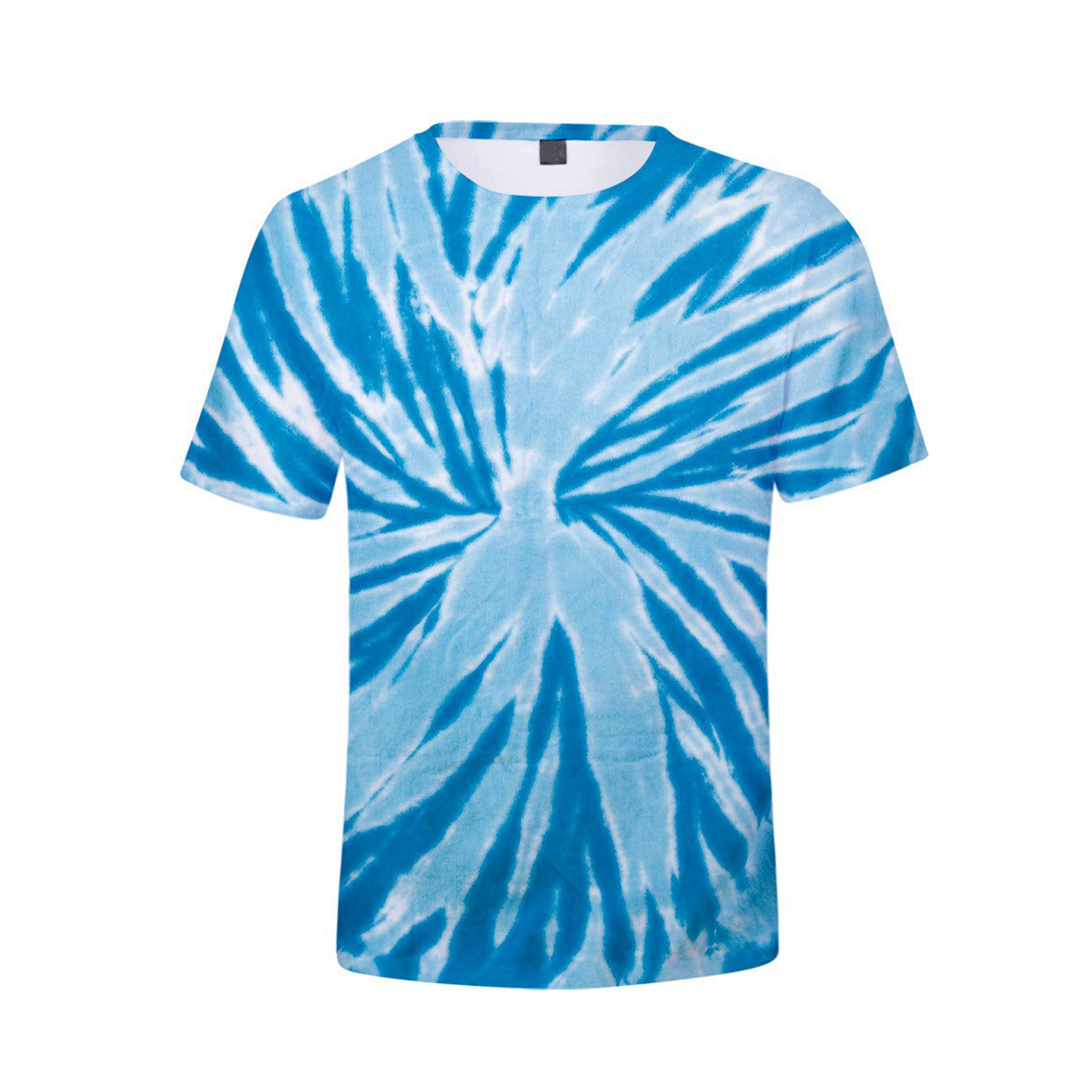 Tie Dye Polyester Round Neck T-Shirt 2