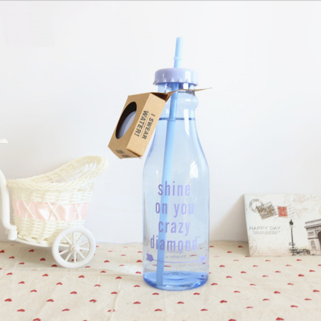 Plastic Water Bottle w/ Straw 22 oz 2