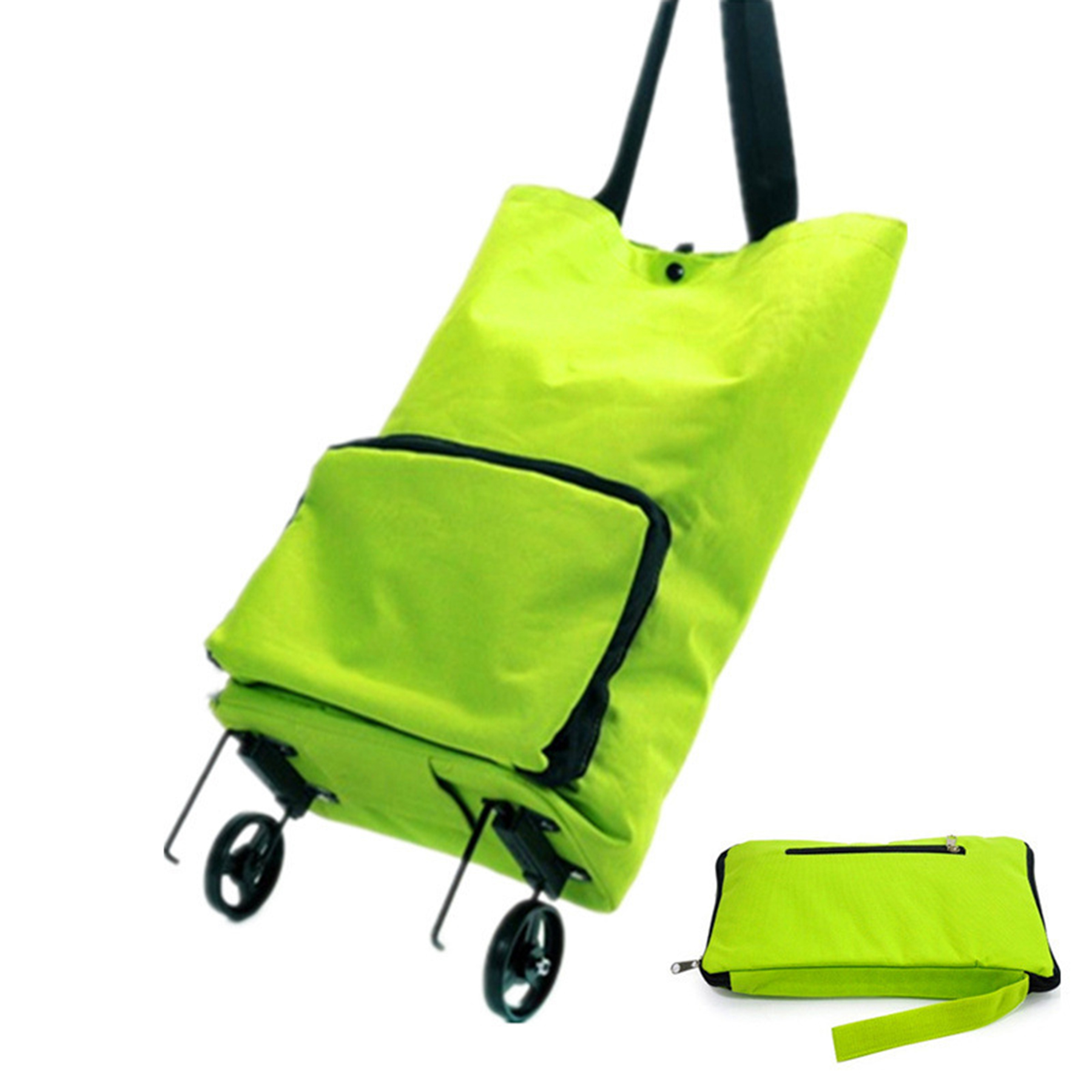 Collapsible Wheeled Shopping Cart Foldable Trolley Bag 3