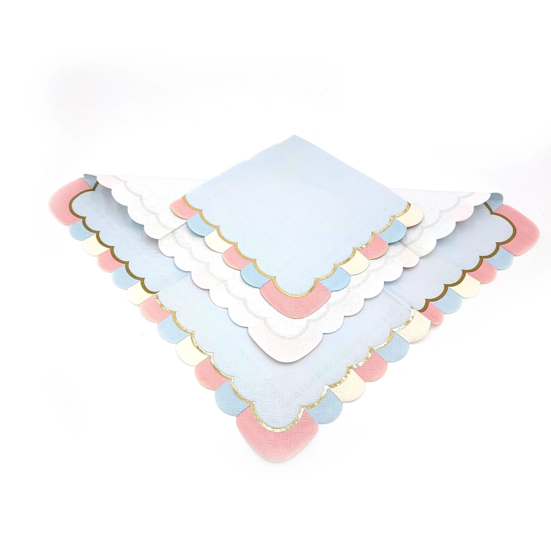 Custom Scalloped Gold Foil Disposable Paper Napkins 3