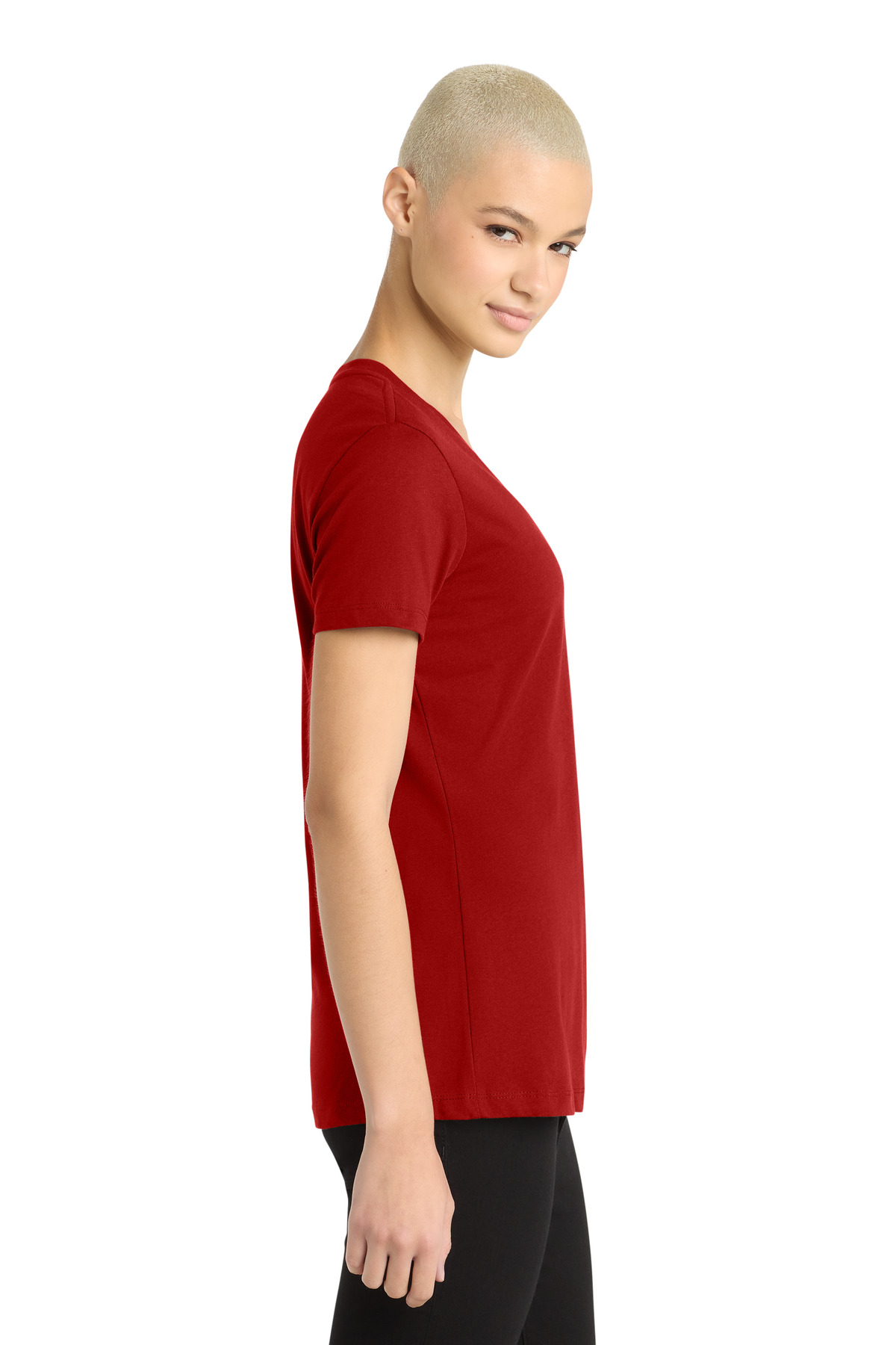 District - Women's Perfect Weight V-Neck Tee. DM1170L 101