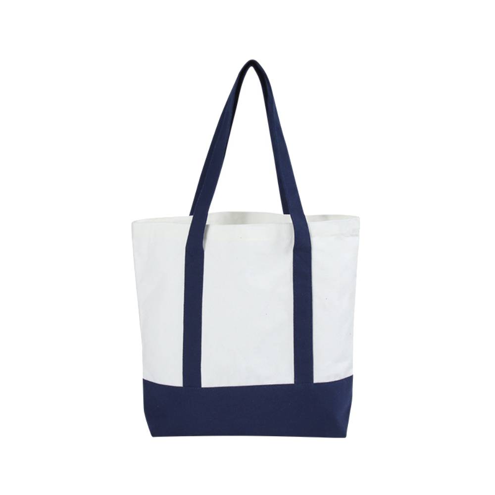 Large Cotton Canvas Boat Tote W/ Pocket, custom tote bag with logo imprint 8