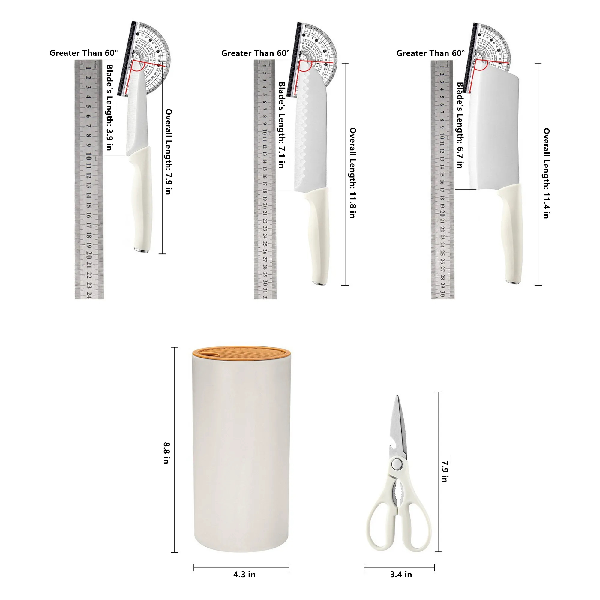 5-Piece Stainless Steel Chef Knife Set 7