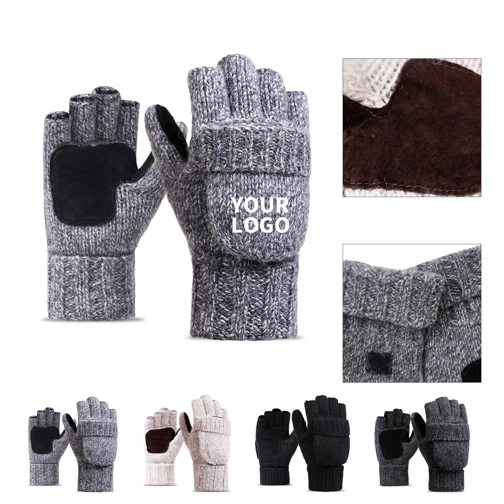 Convertible Finger Knit Mitten Glove 6
