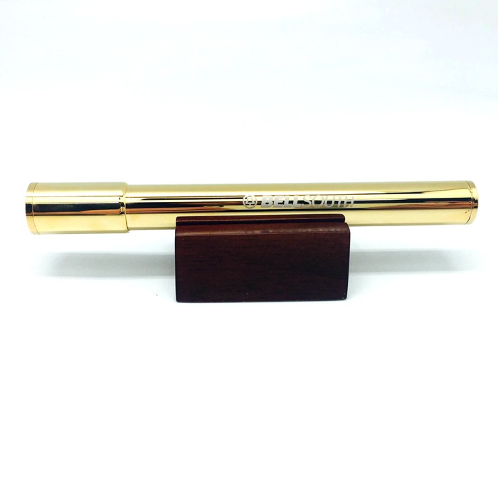 Slim Rotating Chamber Brass Kaleidoscope with Walnut Base 2
