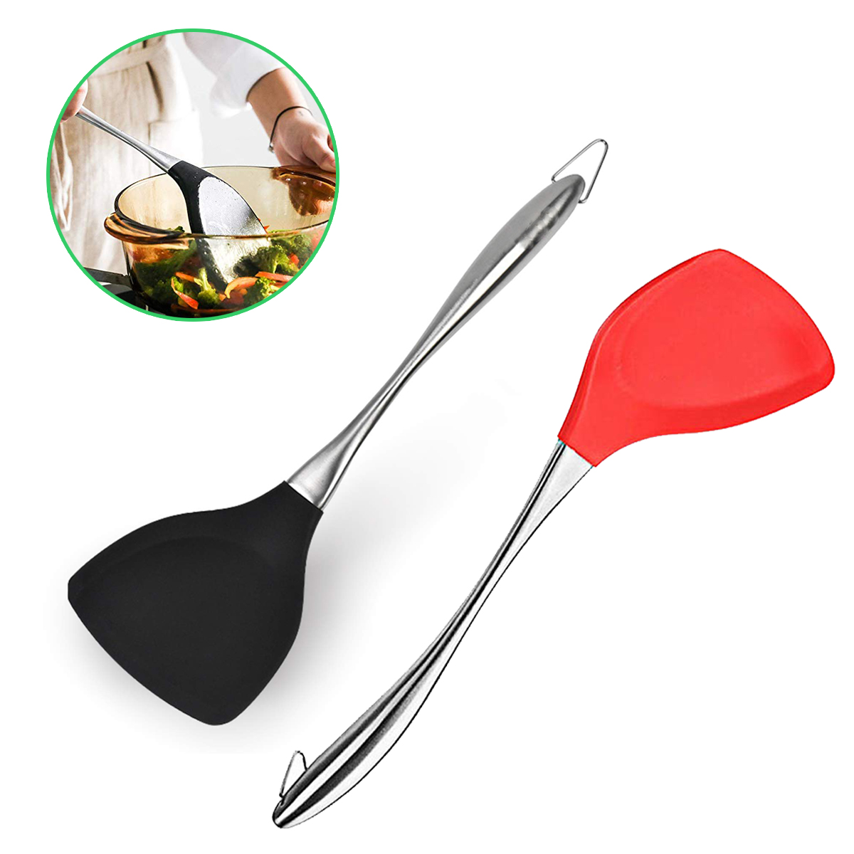 Stainless Steel Silicone Cooking Shovel 2