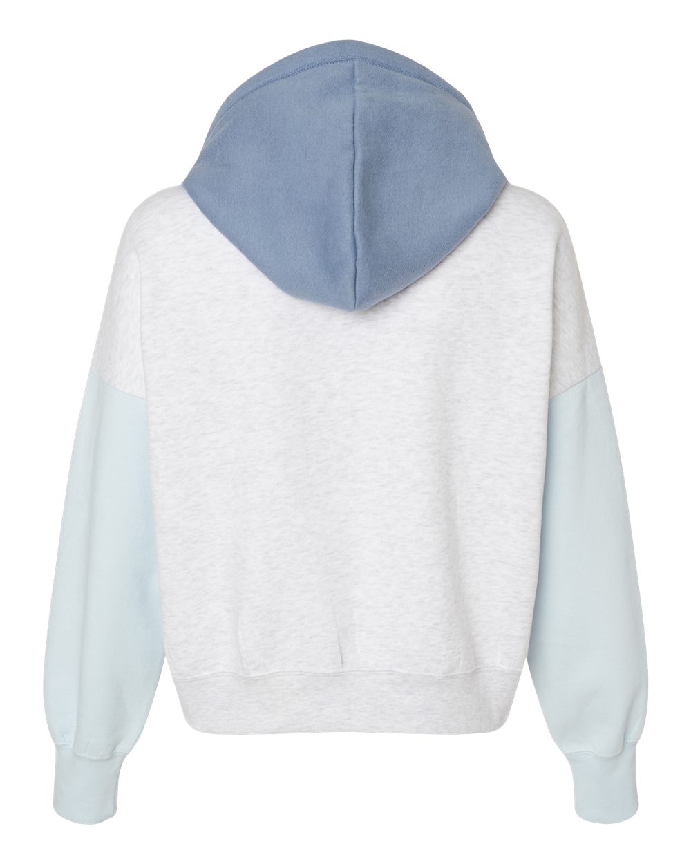 Women's Sueded Fleece Colorblocked Crop Hooded Sweatshirt - W23716 21