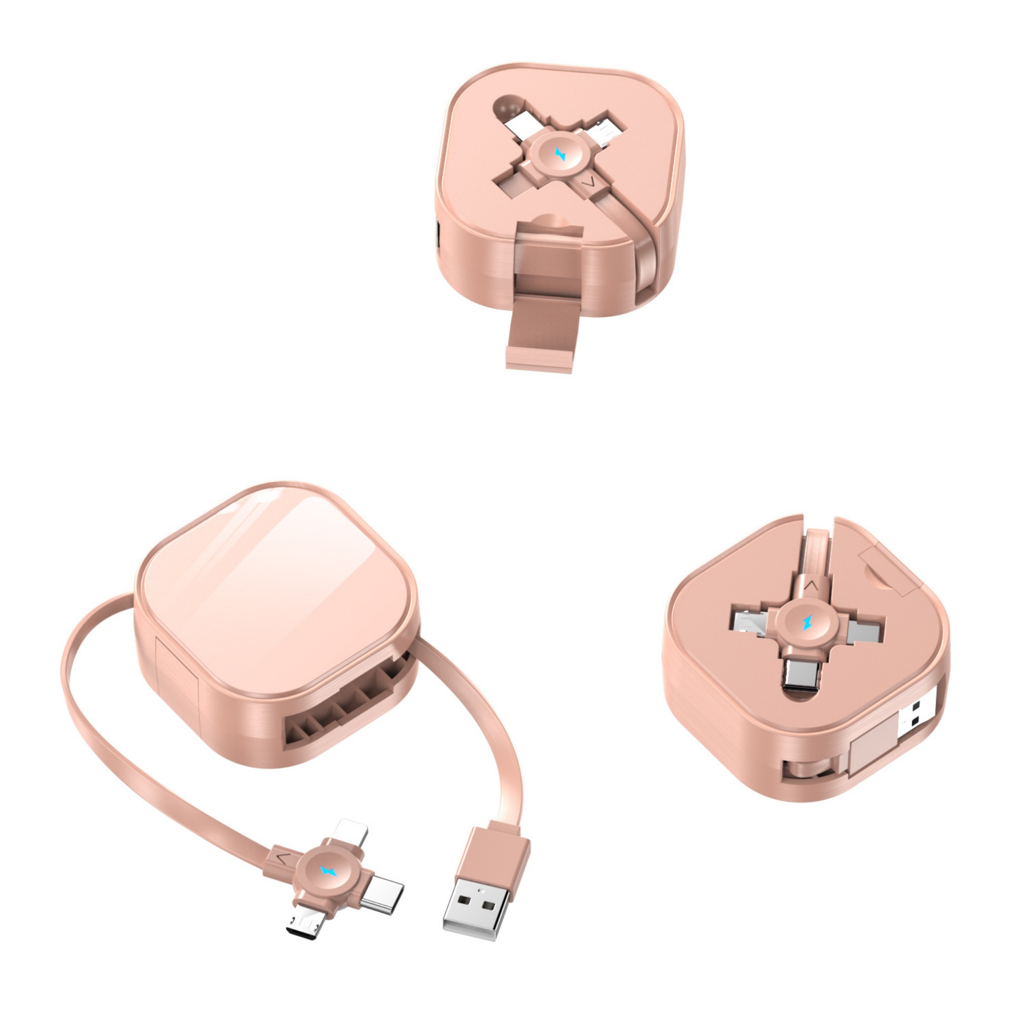 Retractable USB 3 in 1 Charging Cable with Phone Stand 7