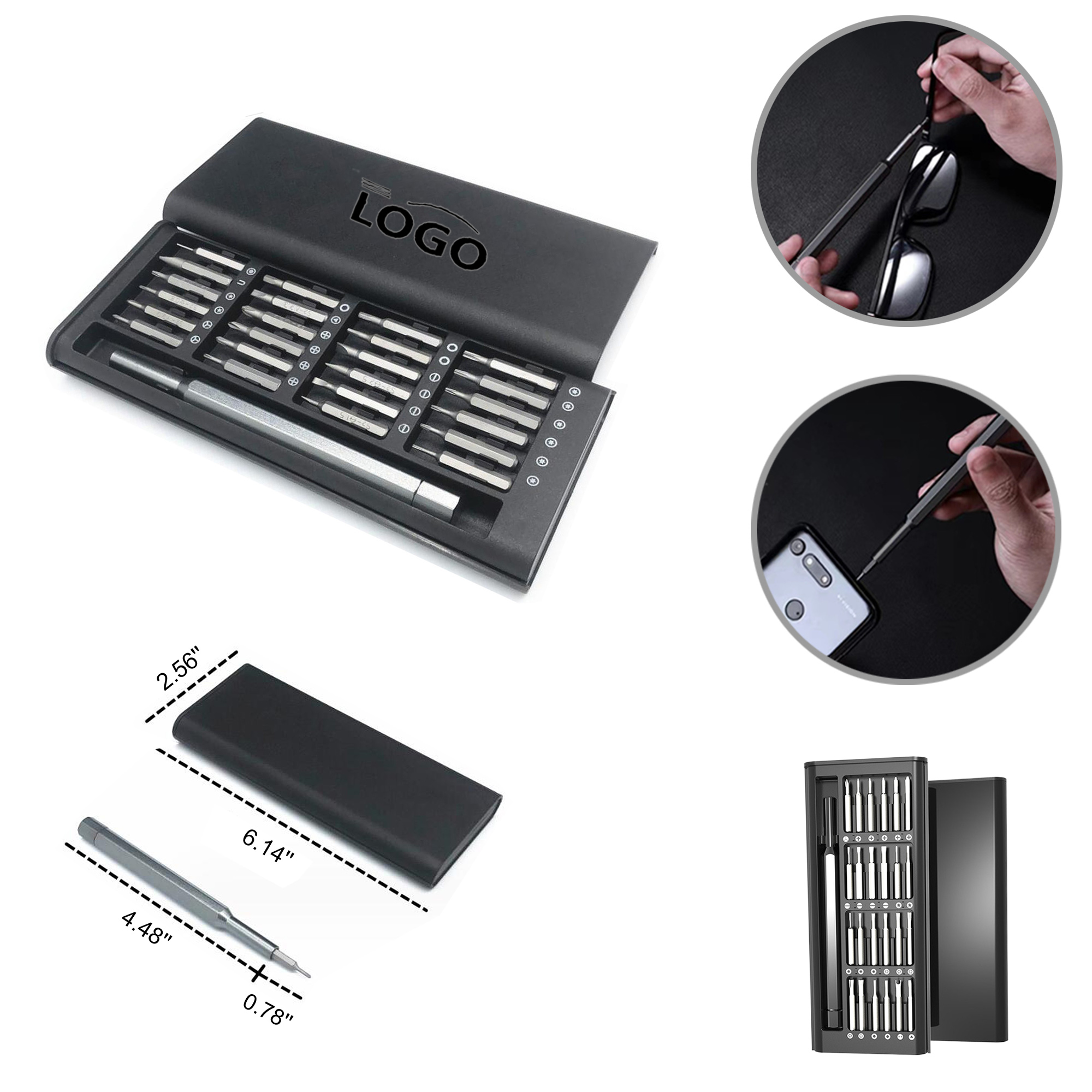 MOQ50 24-In-1 Precision Screwdriver Set With Aluminum Handle 3