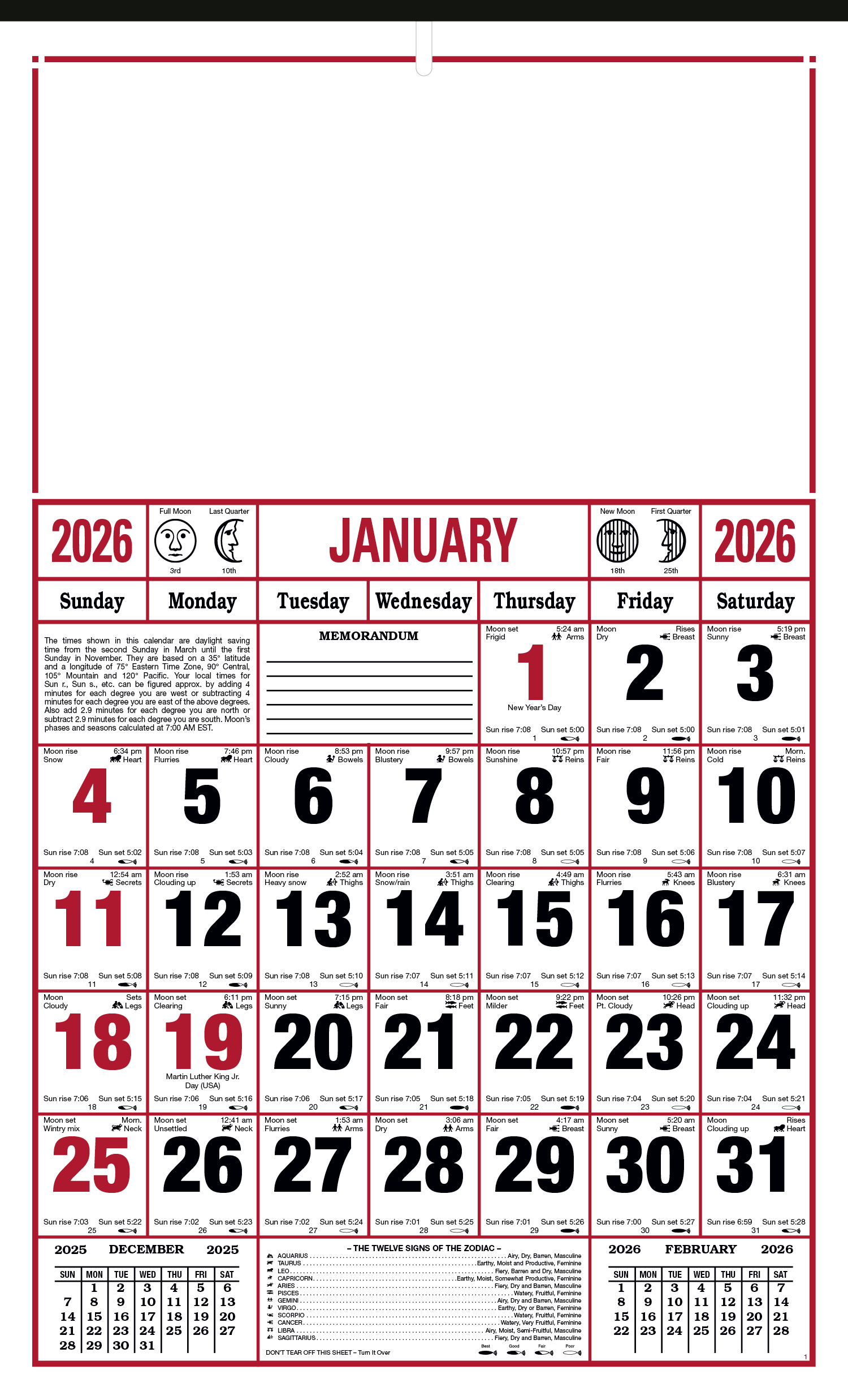 Skinner & Kennedy™ 8-Sheet Almanac Calendar
