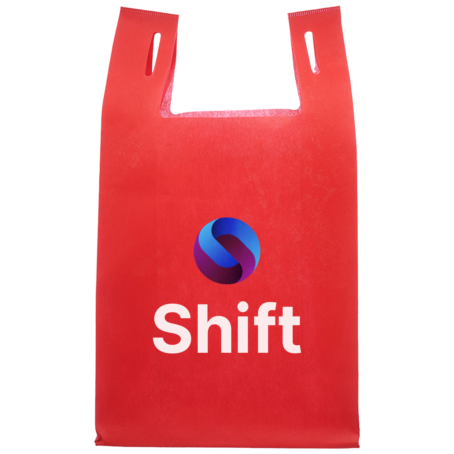T-Shirt Style Grocery Shopping W/ Gusset Tote Bag (11" X 19.5" X 7") 2