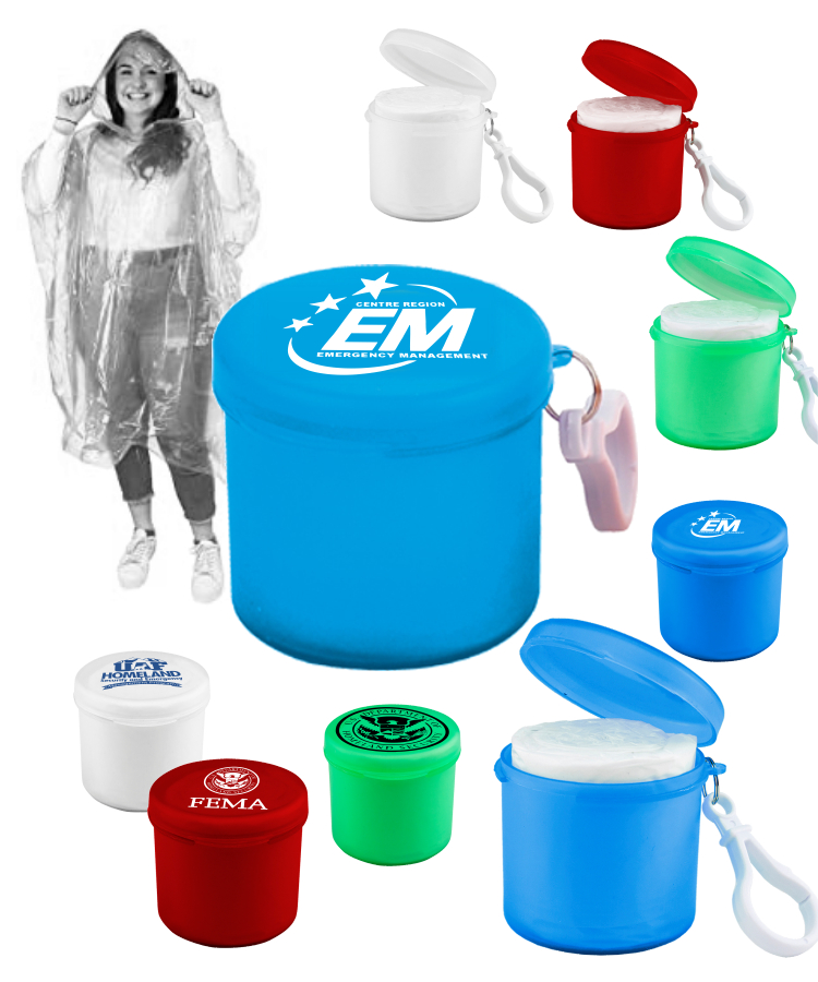 Rain Poncho with Case and Carabiner Clip 2