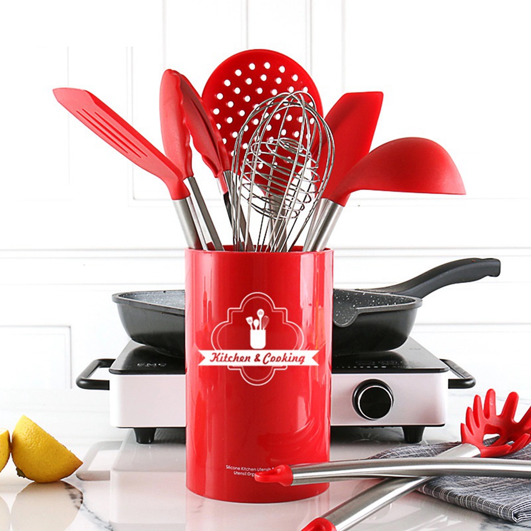 8Pcs Silicone Kitchen Cooking Utensils Tool Set 6